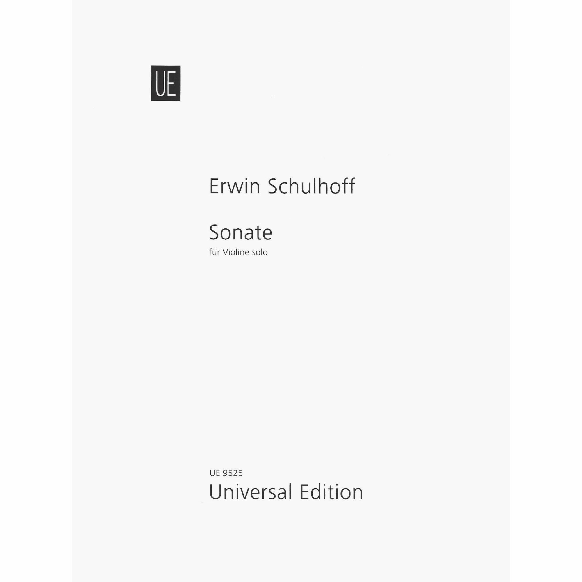 Schulhoff -- Sonata for Solo Violin