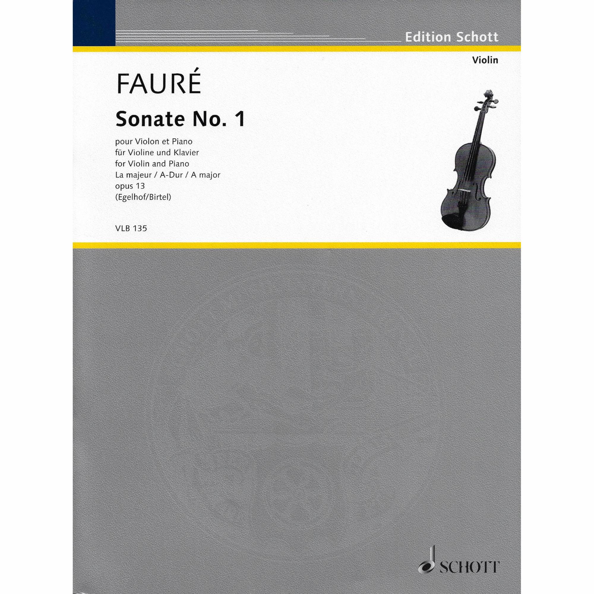Faure -- Sonata No. 1 in A Major, Op. 13 for Violin and Piano