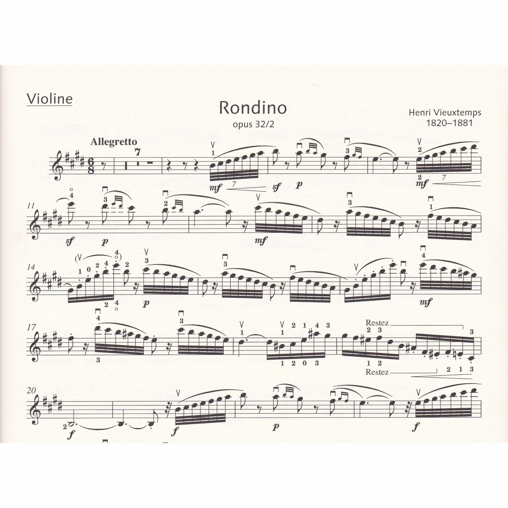 Rondino for Violin and Piano, Op. 32, No. 2