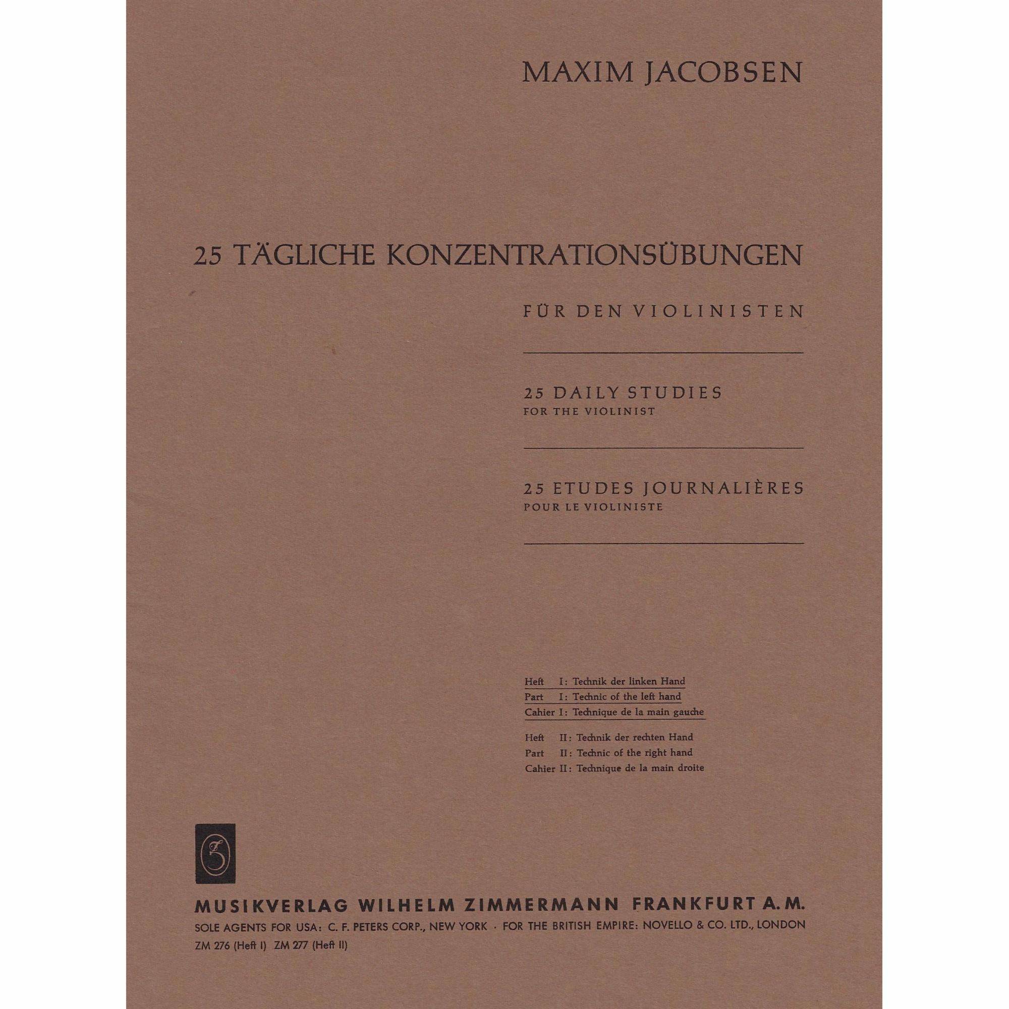 Jacobsen -- 25 Daily Studies, Books 1-2 for Violin