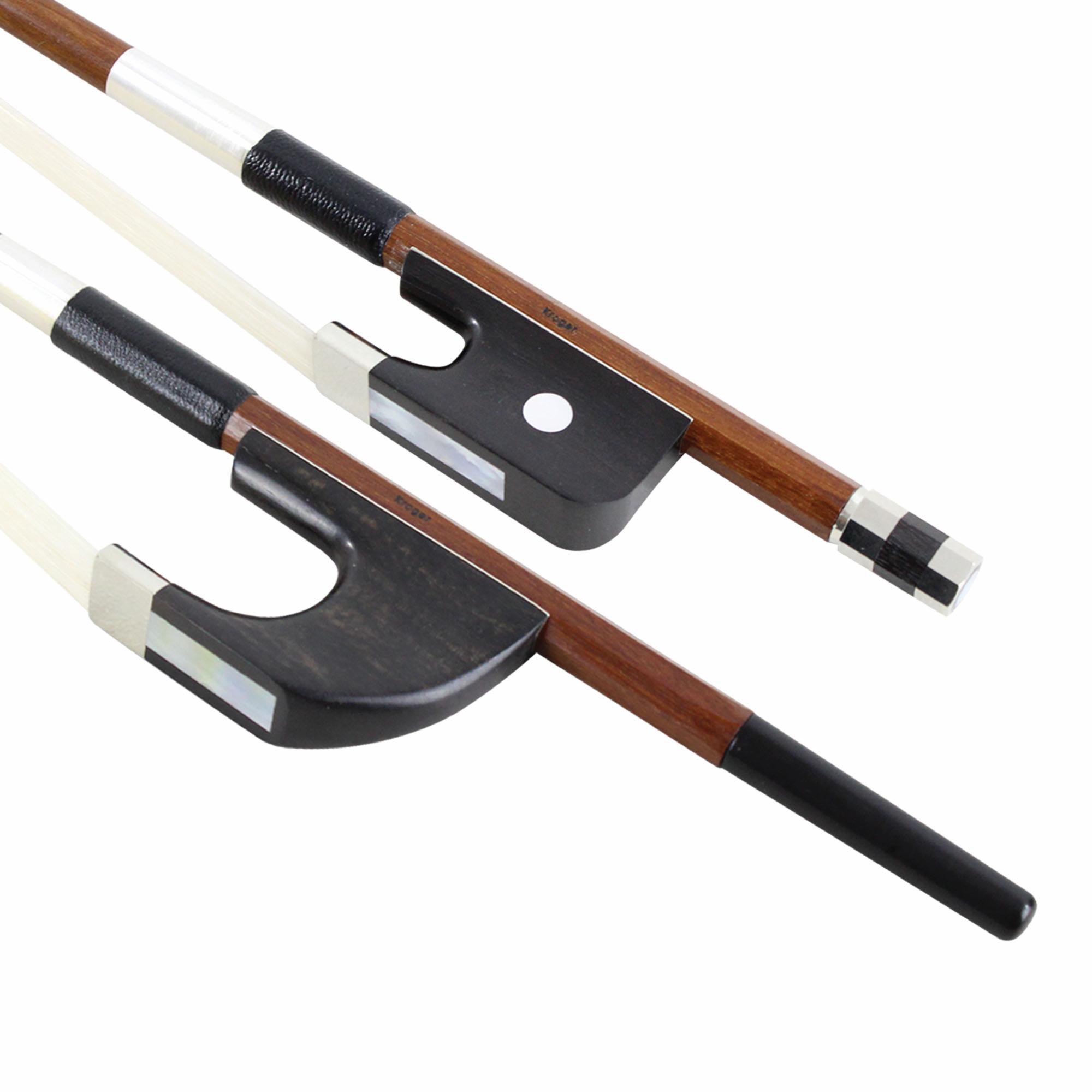 Hans Kroger French or German Round Brazilwood Bass Bow