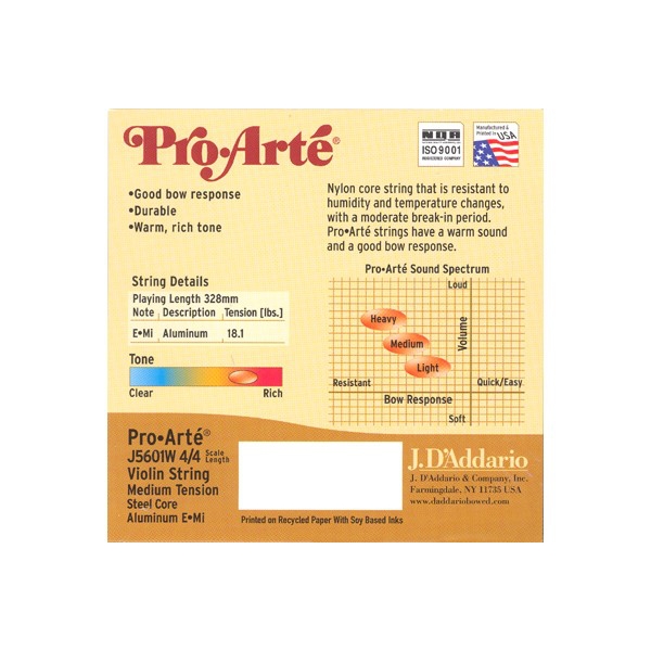 D'Addario Pro-Arte Violin Strings