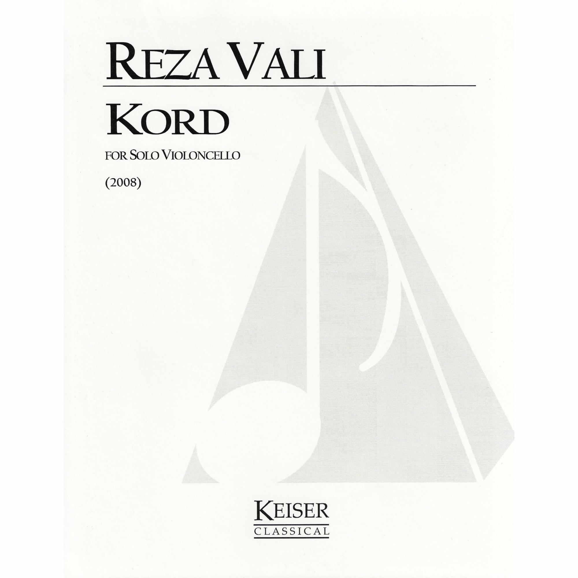 Vali -- Kord for Solo Cello