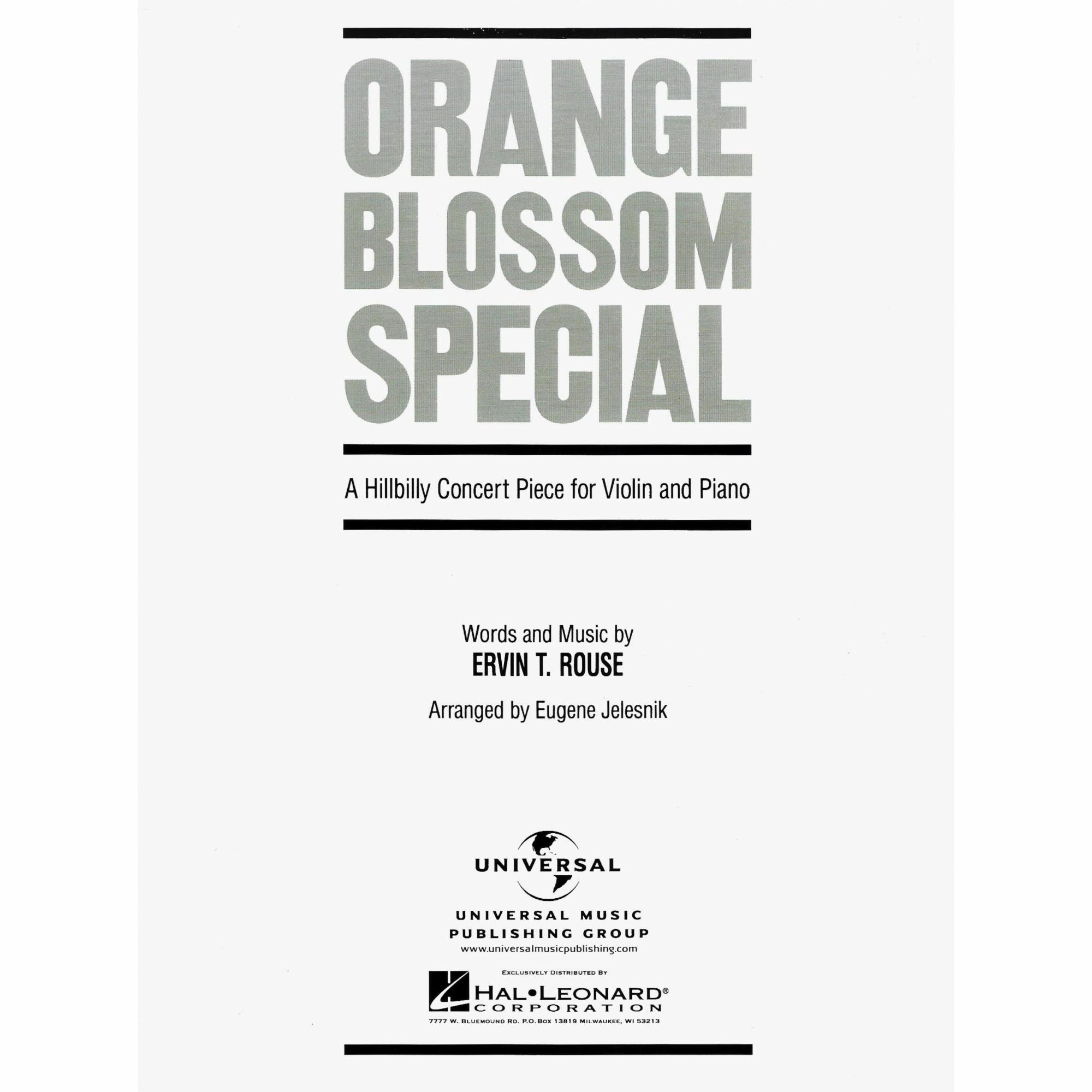 Orange Blossom Special for Violin and Piano
