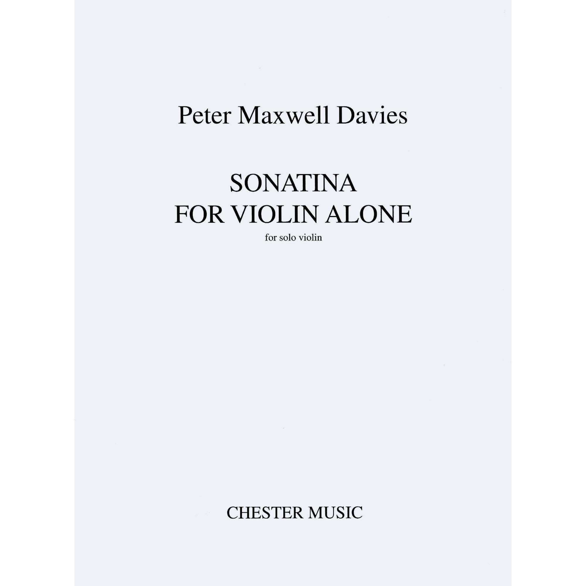 Maxwell Davies -- Sonatina for Violin Alone