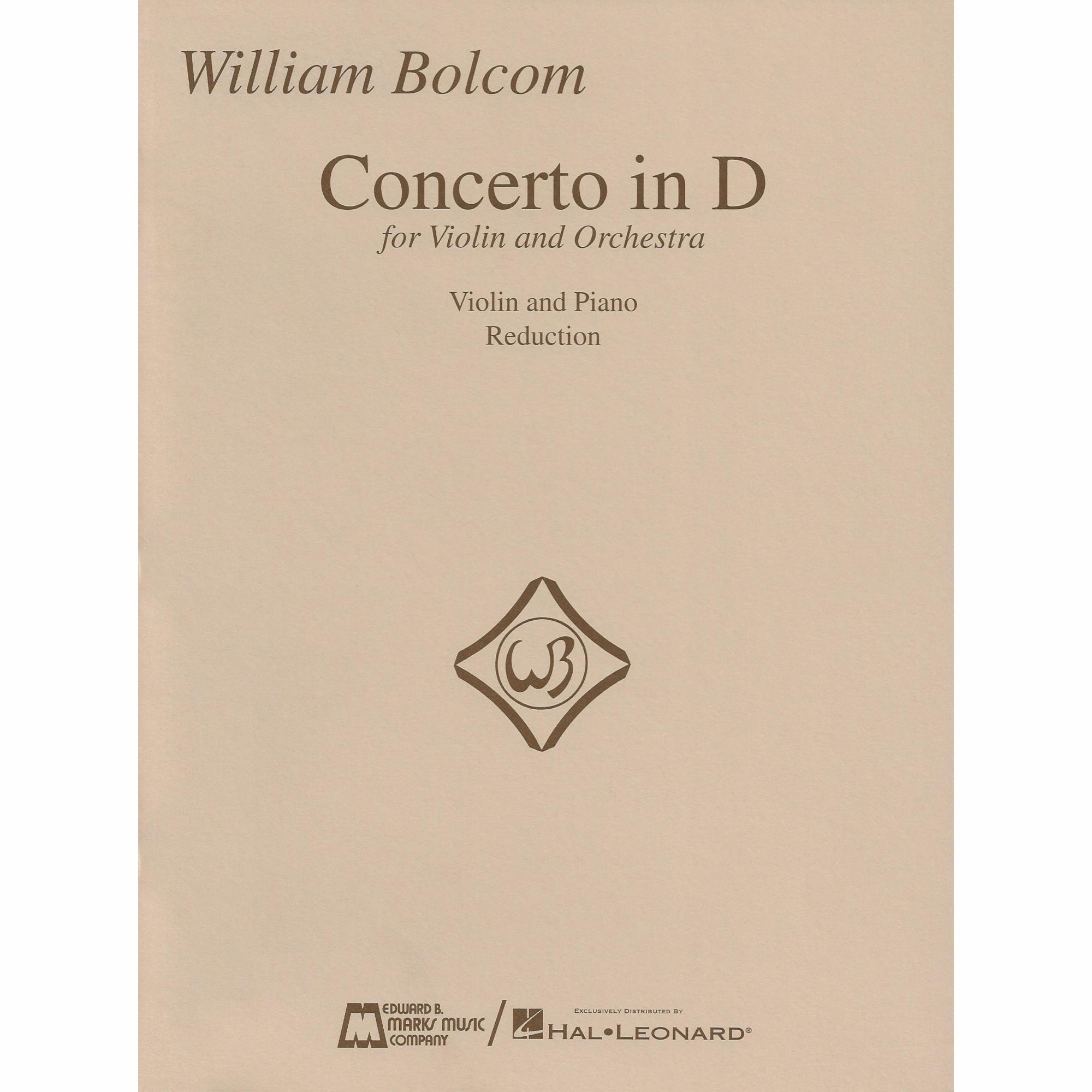 Bolcom -- Concerto in D for Violin and Piano