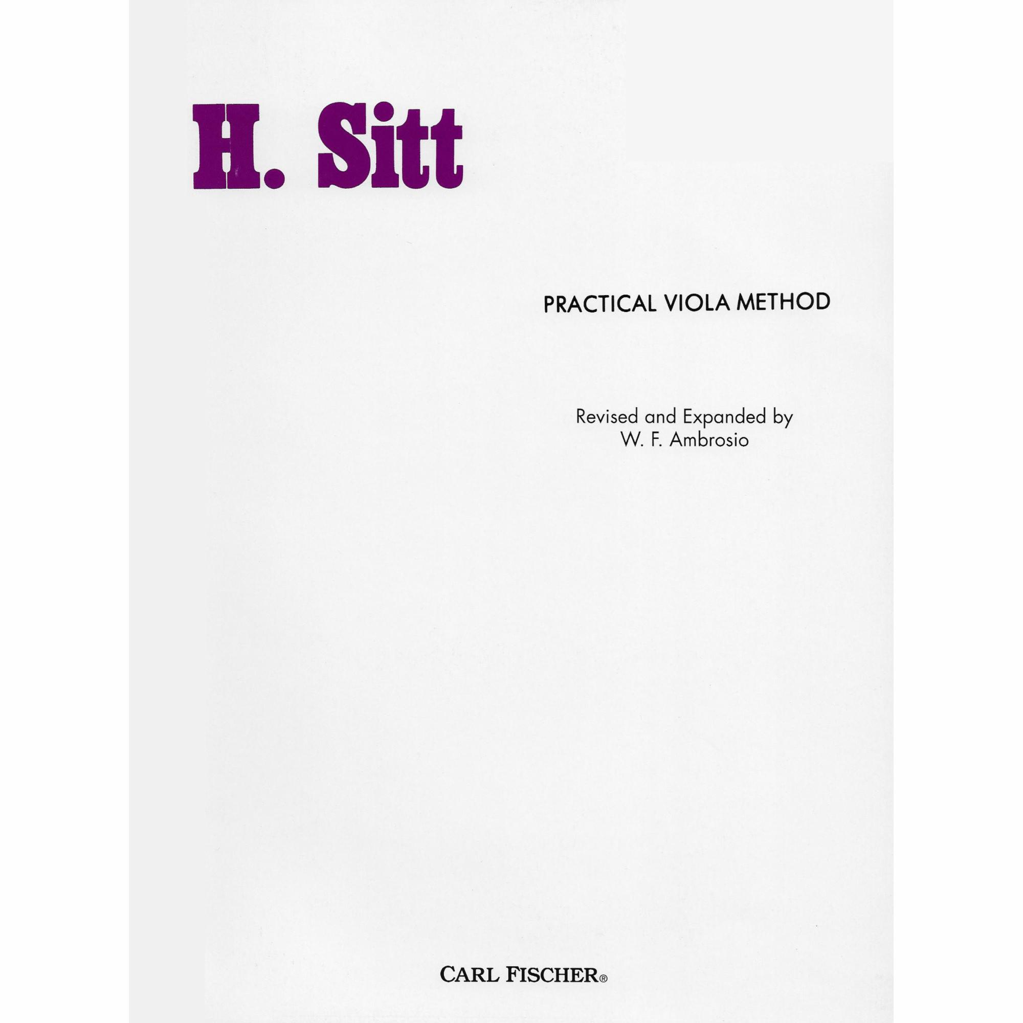 Sitt -- Practical Viola Method