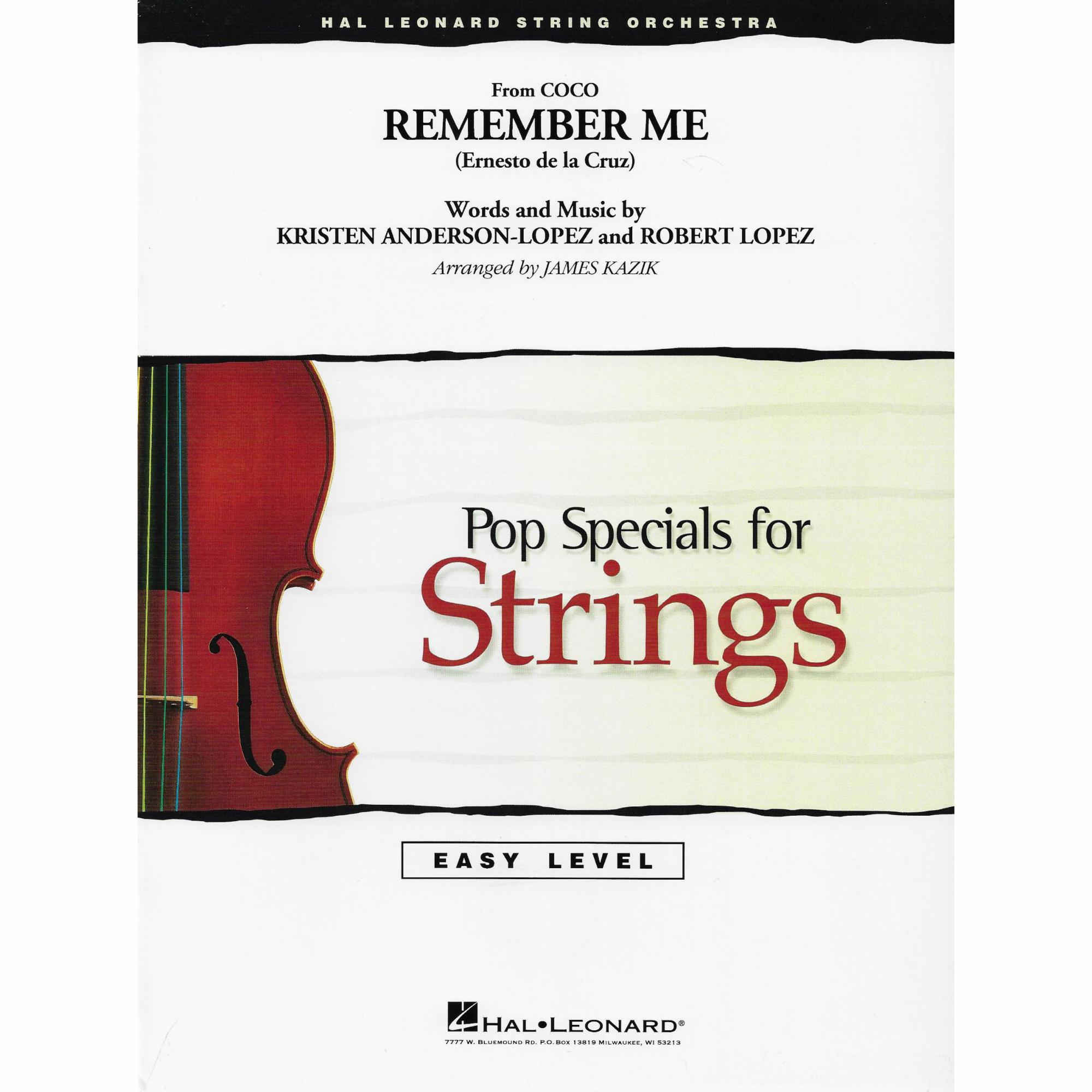 Remember Me, from Coco for String Orchestra