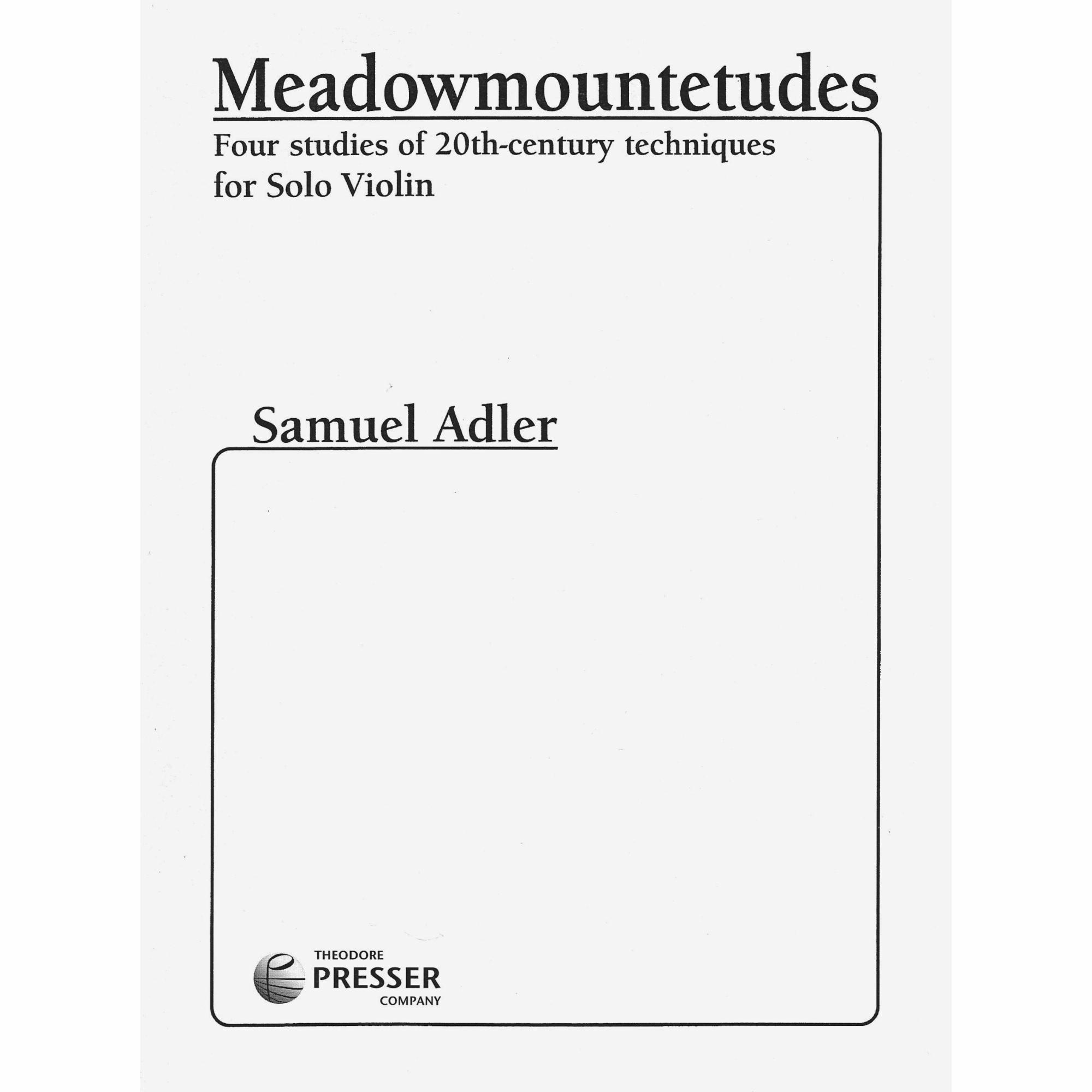 Adler -- Meadowmountetudes for Violin