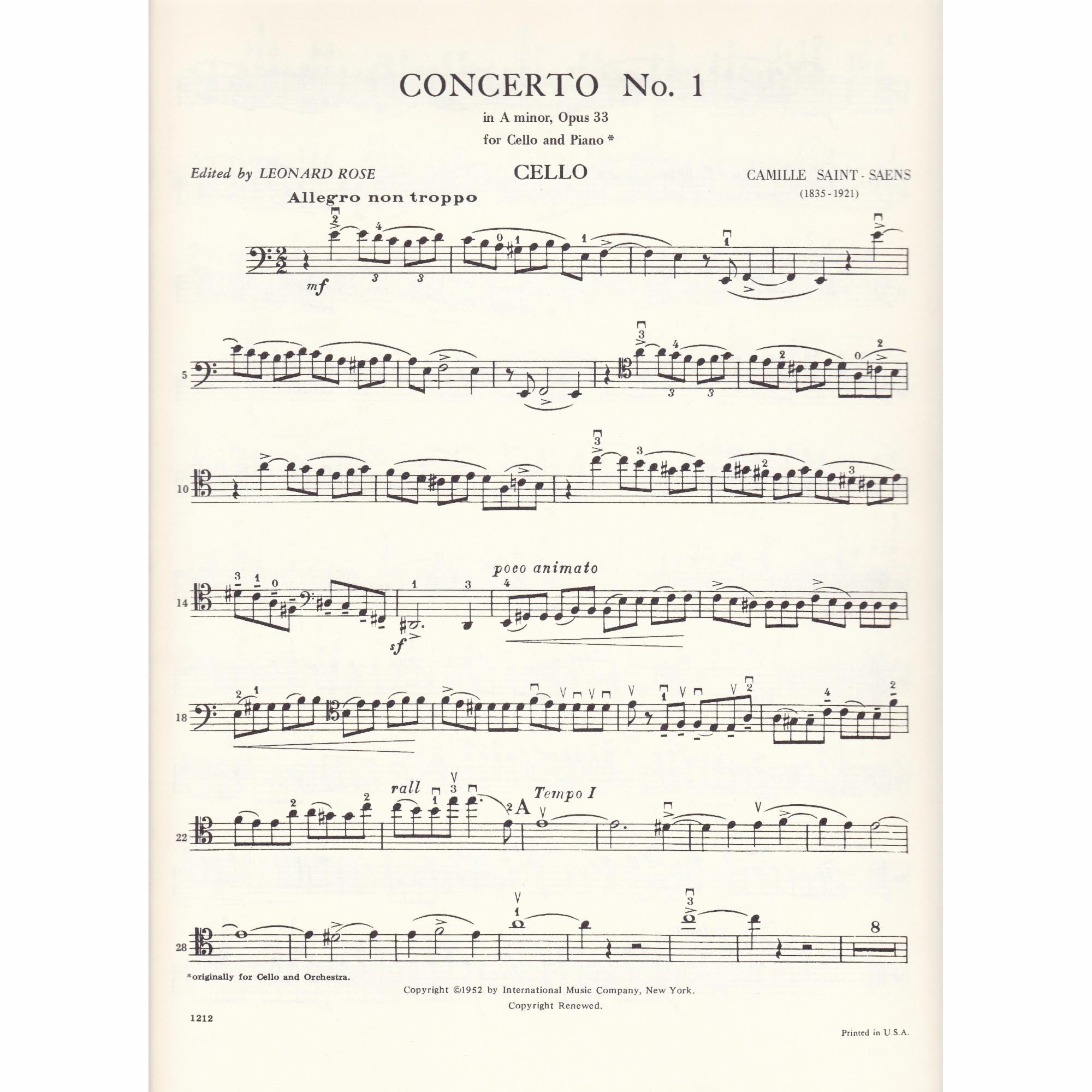 Cello Concerto No. 1 in A Minor, Op. 33