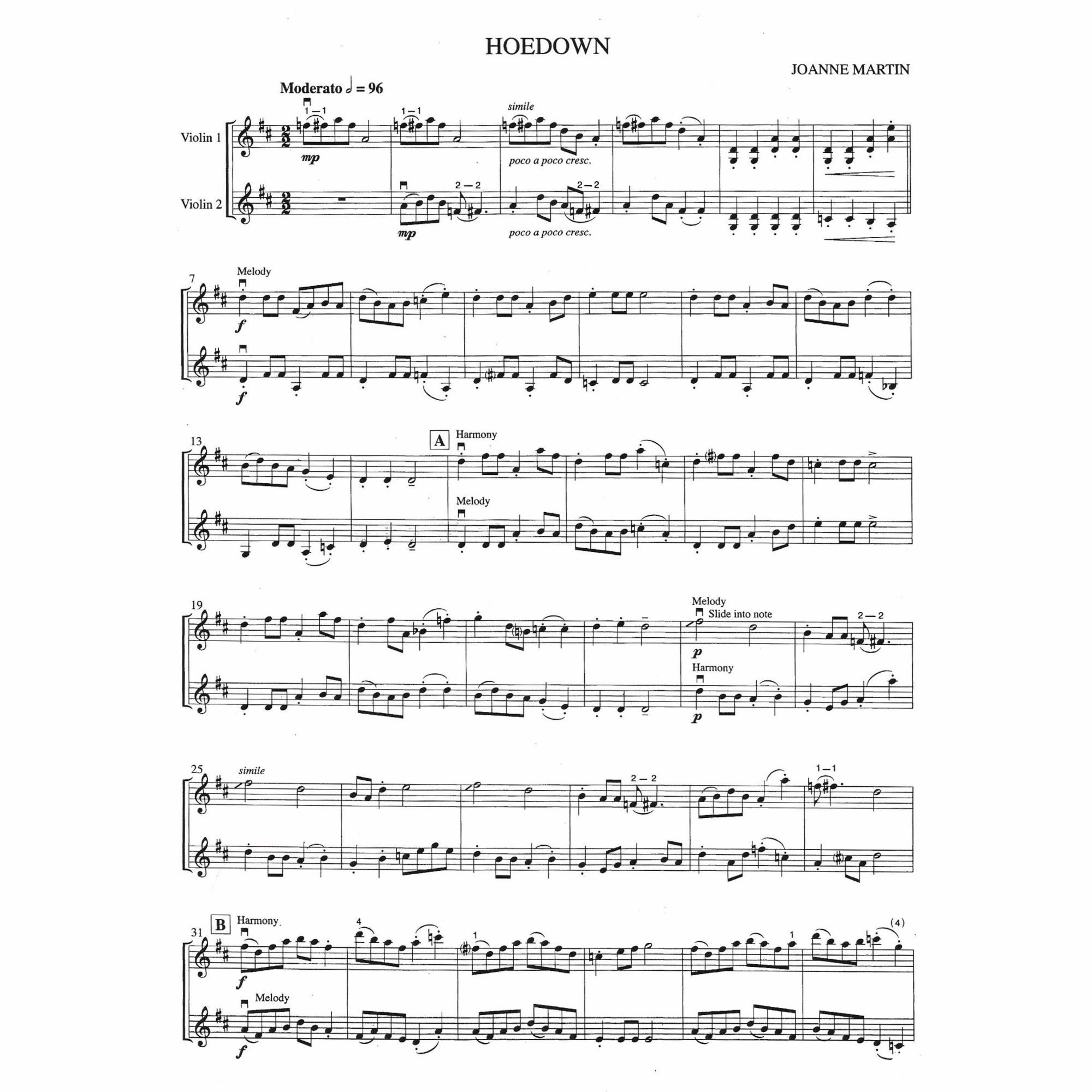 Sample: Violin Duets (Pg. 9)