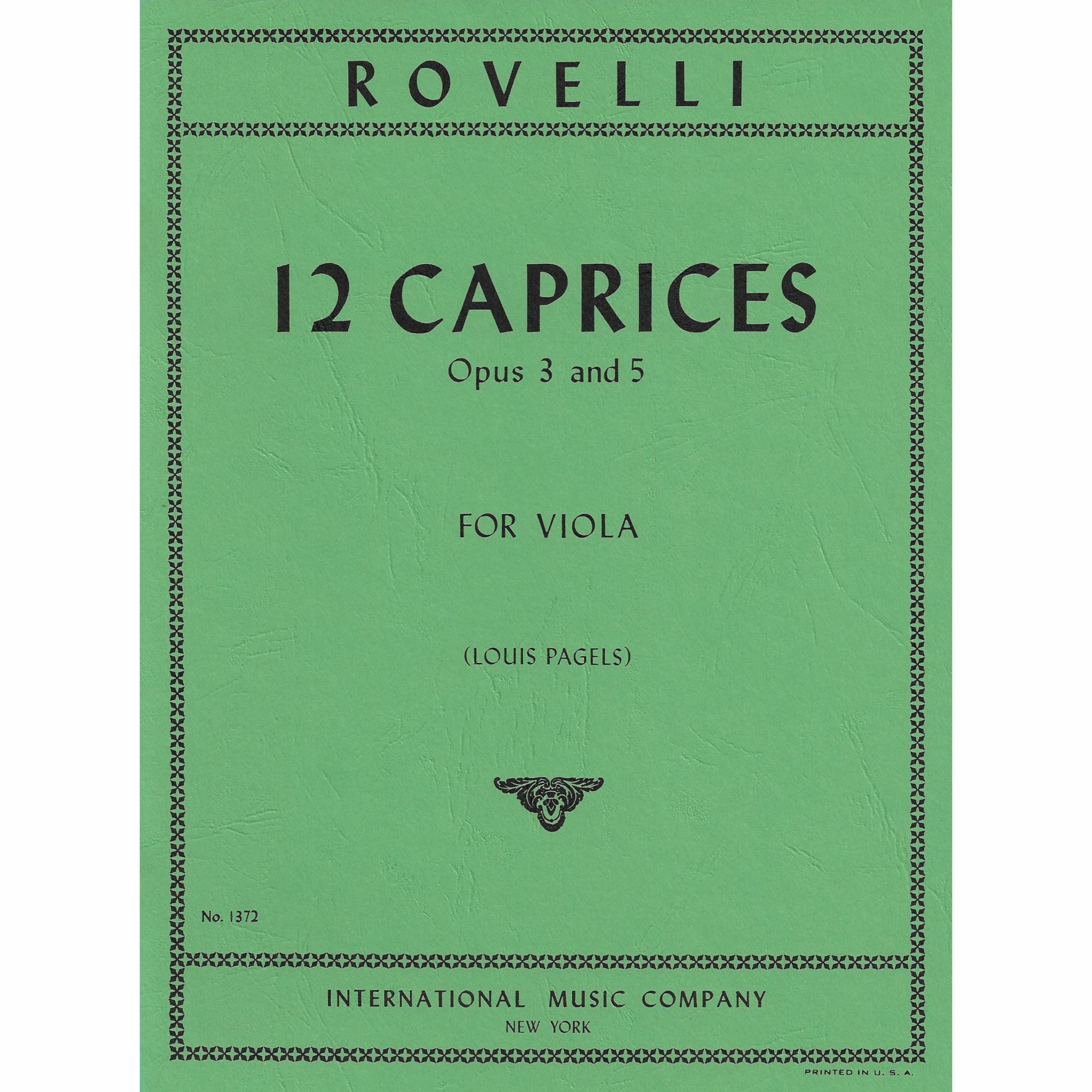 Rovelli -- 12 Caprices, Op. 3 & 5 for Viola