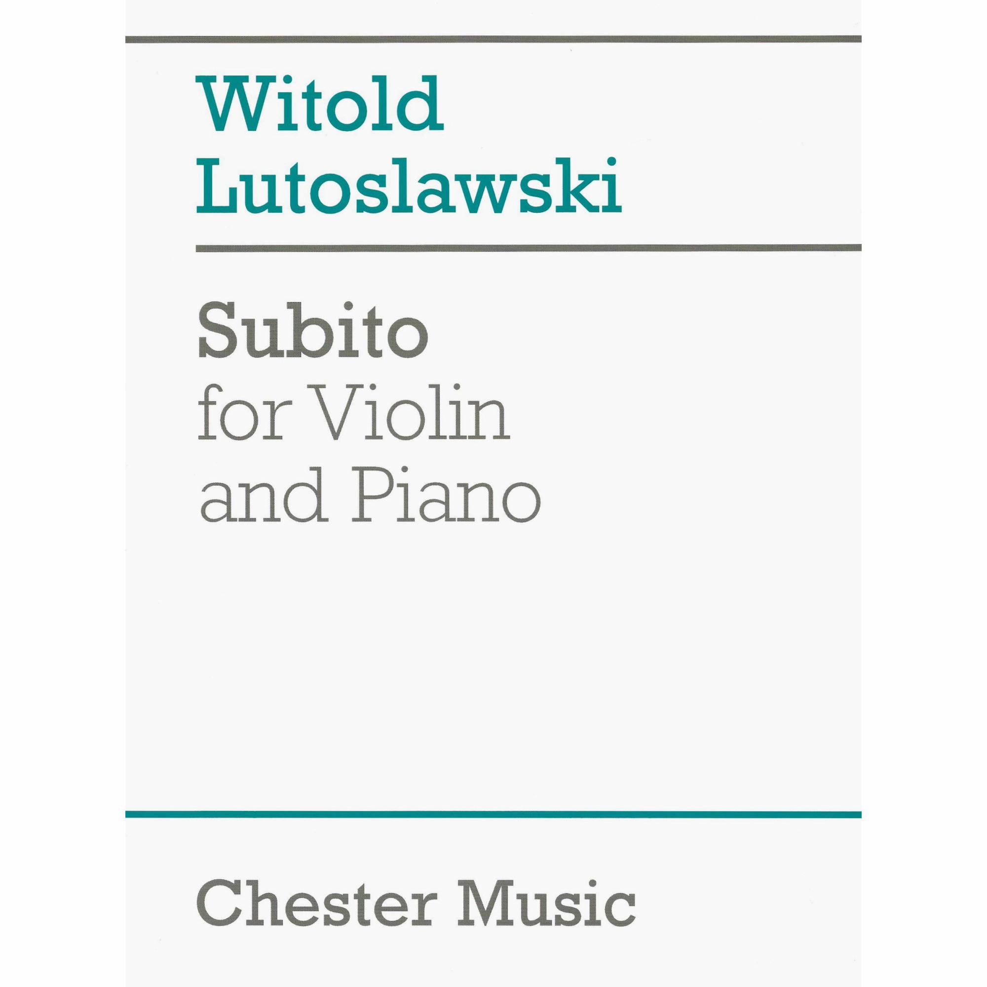 Lutoslawski -- Subito for Violin and Piano