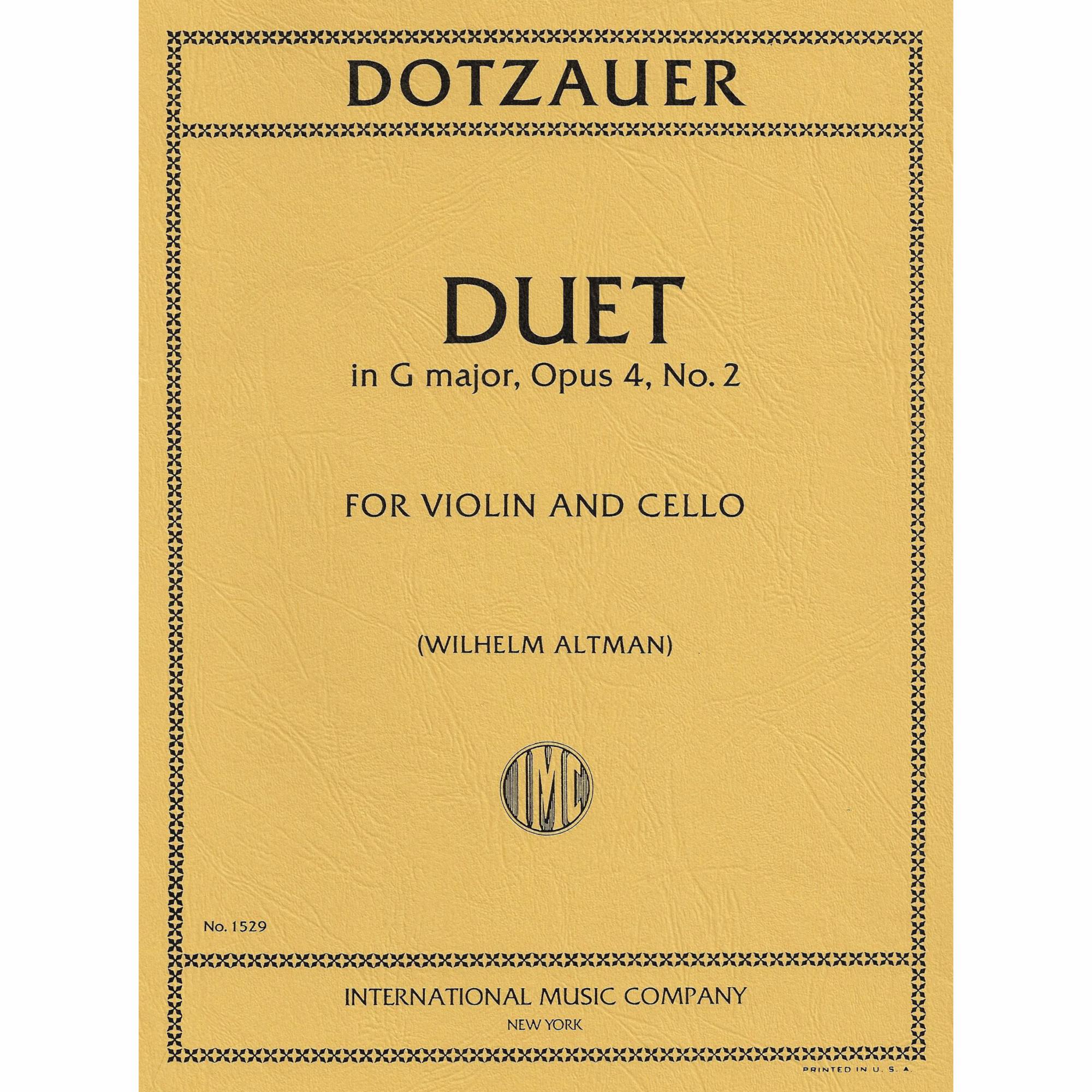 Dotzauer -- Duet in G Major, Op. 4, No. 2 for Violin and Cello