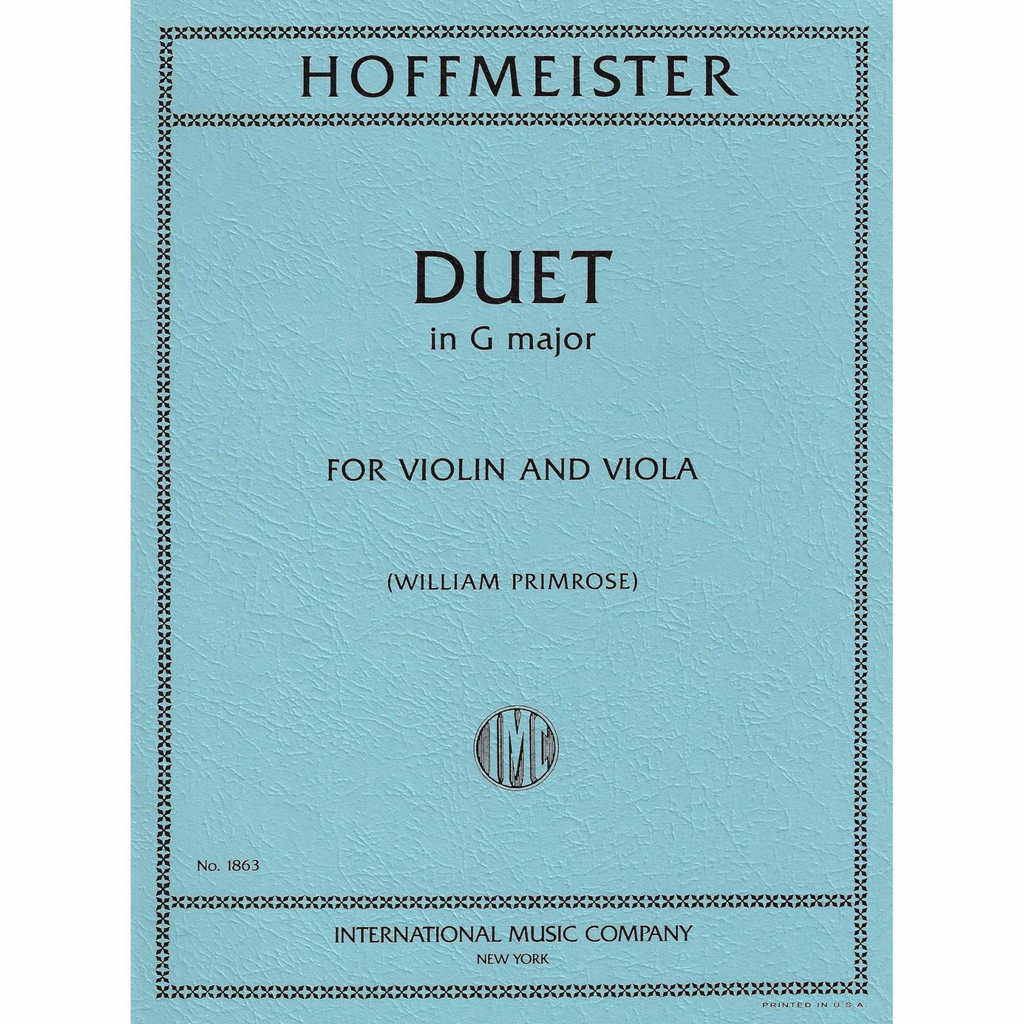 Hoffmeister -- Duet in G Major for Violin and Viola