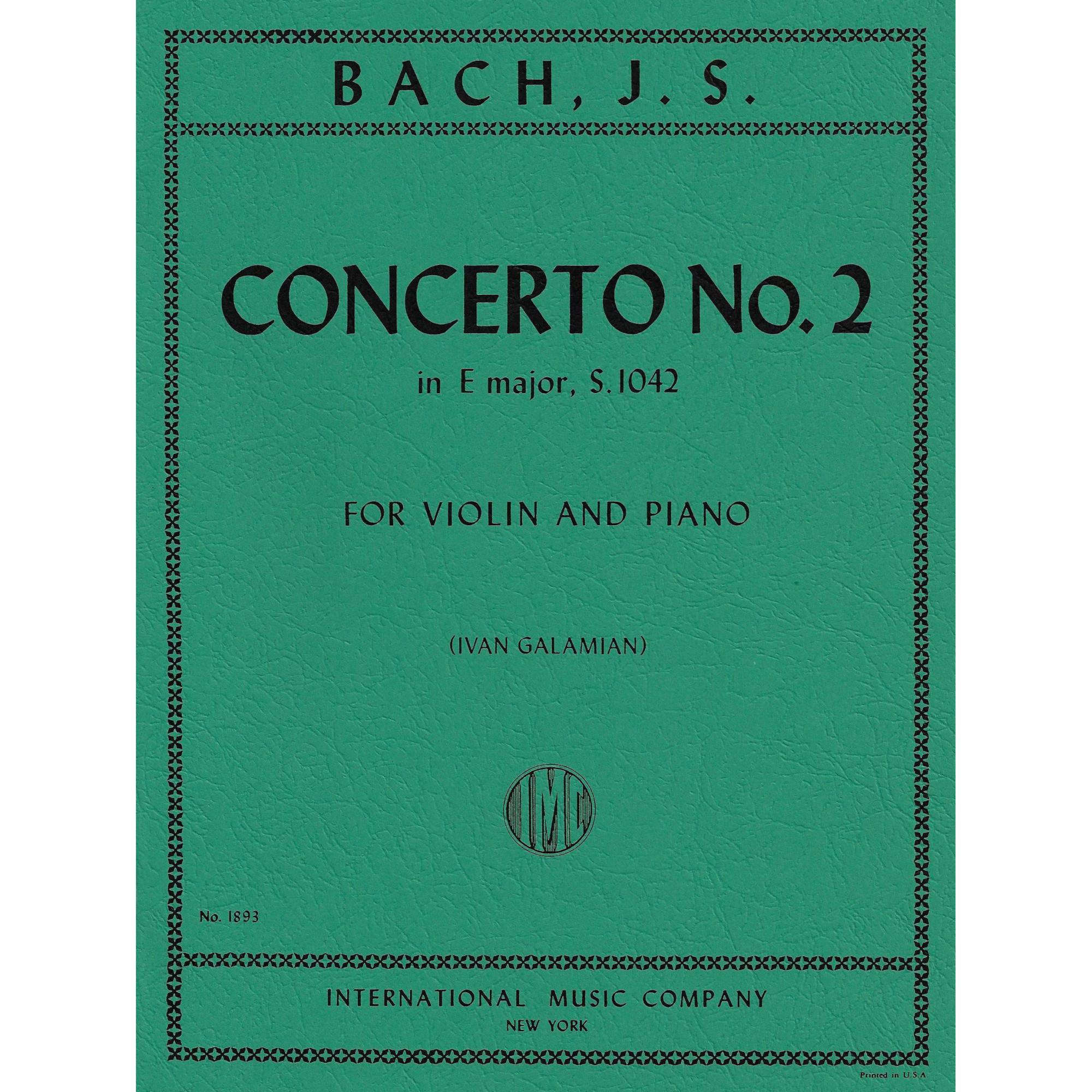 Bach -- Concerto No. 2 in E Major, S. 1042 for Violin and Piano