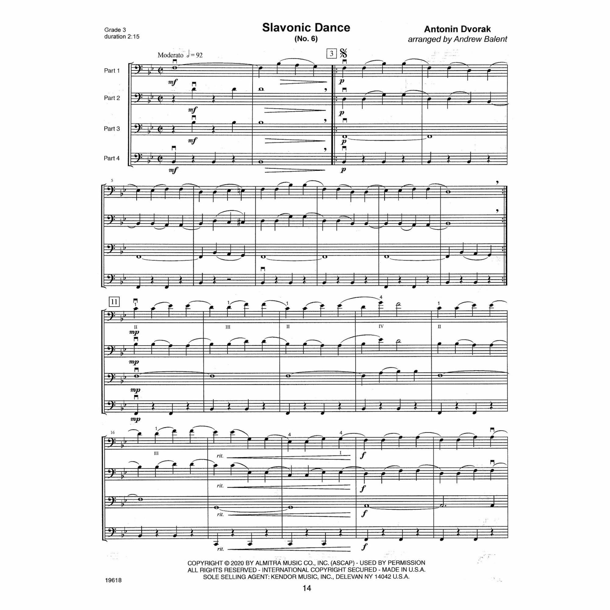 Sample: Four Cellos (Pg. 14)