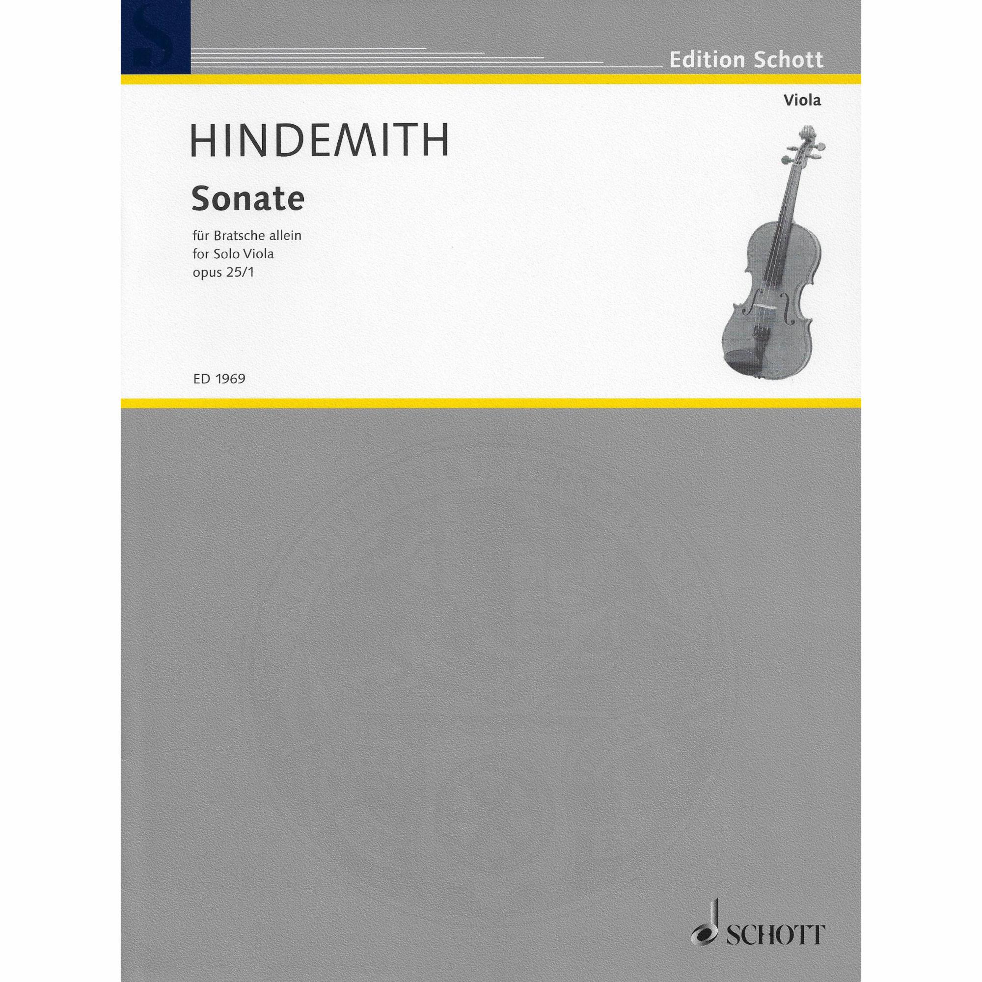 Hindemith -- Sonata, Op. 25/1 for Solo Viola