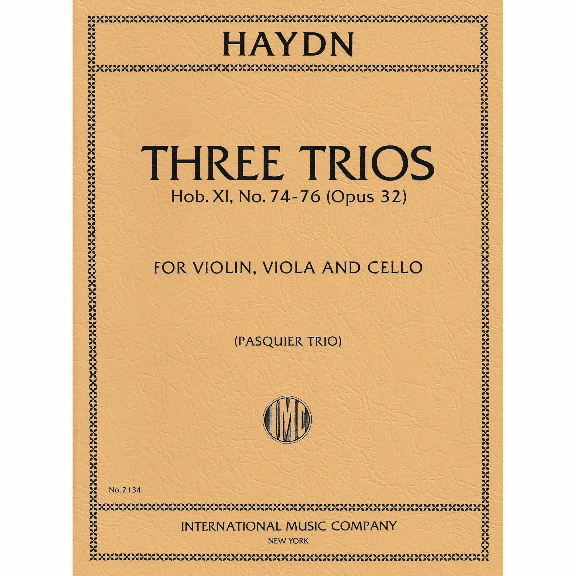 Haydn -- Three Trios, Hob. XI, No. 74-76 for Violin, Viola, and Cello