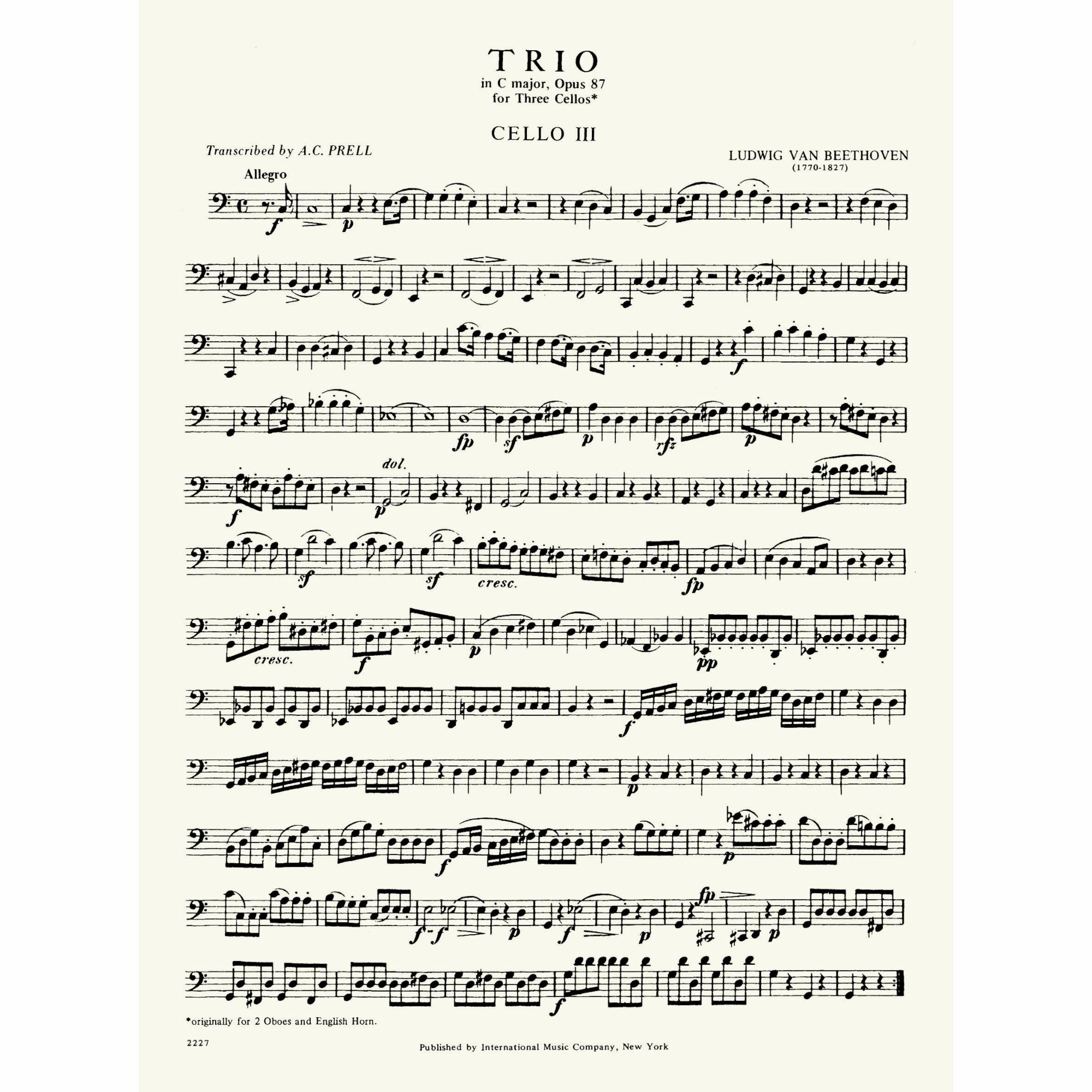 Sample: Cello III (Pg. 1)