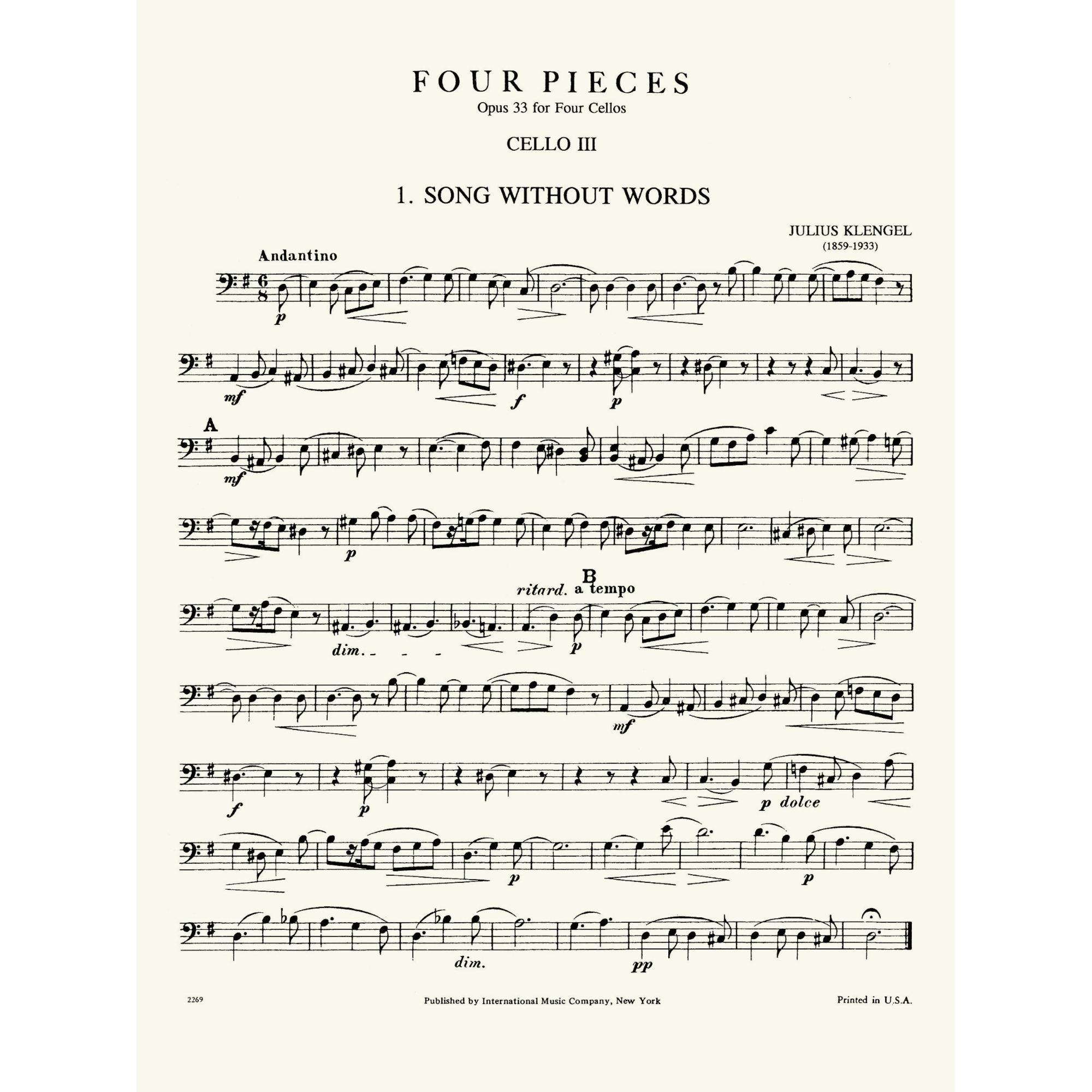 Sample: Cello III (Pg. 1)