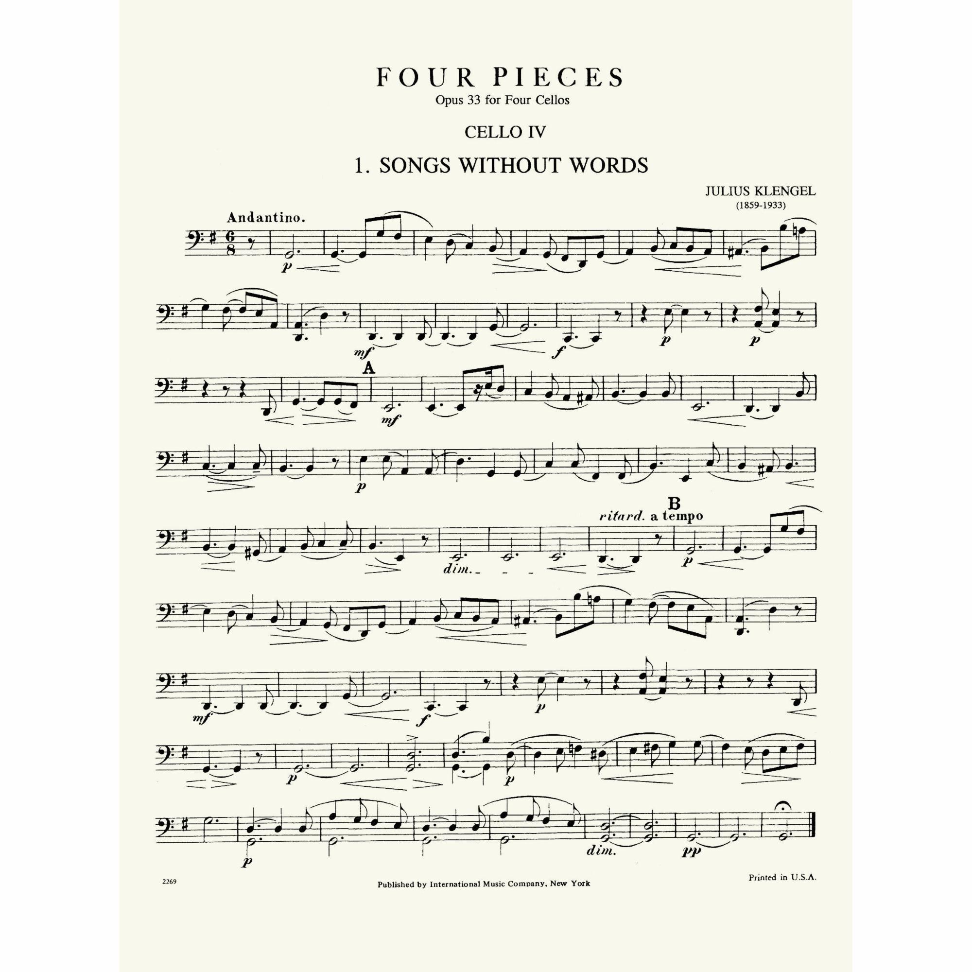 Sample: Cello IV (Pg. 1)