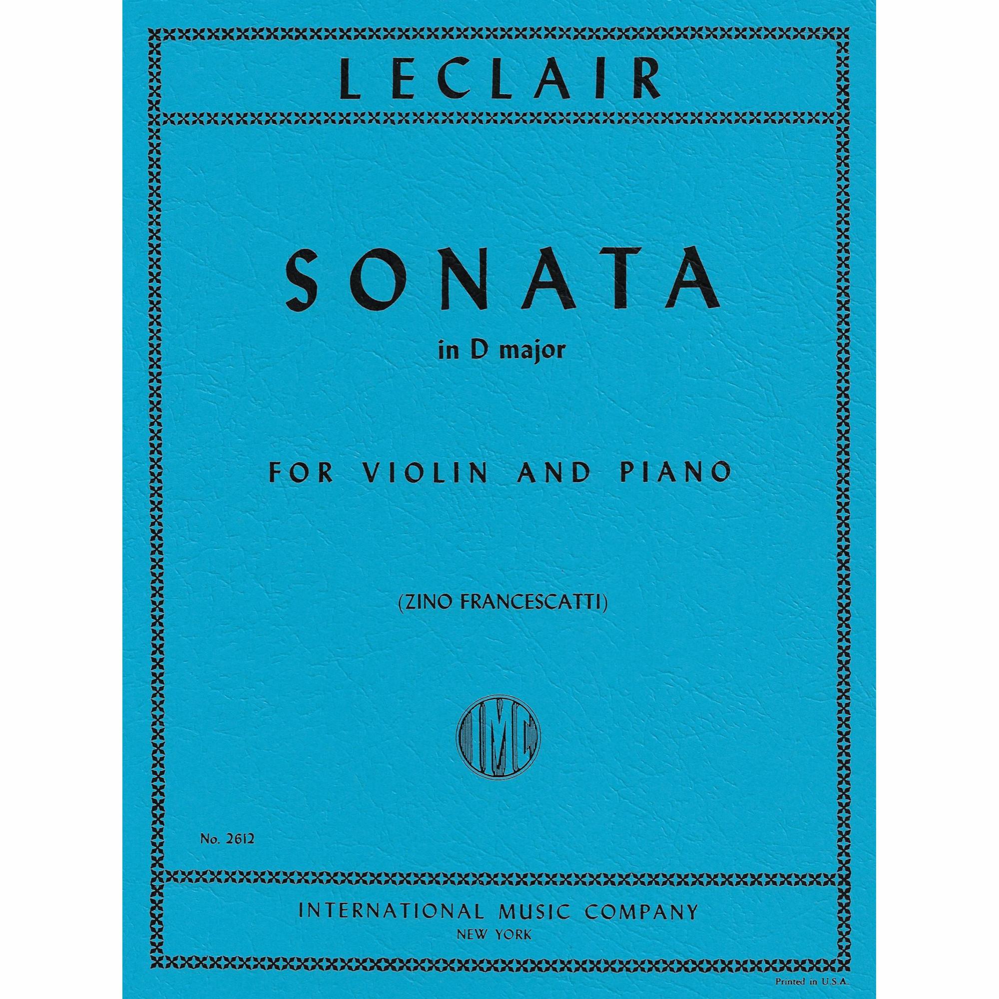 Leclair -- Sonata in D Major for Violin and Piano