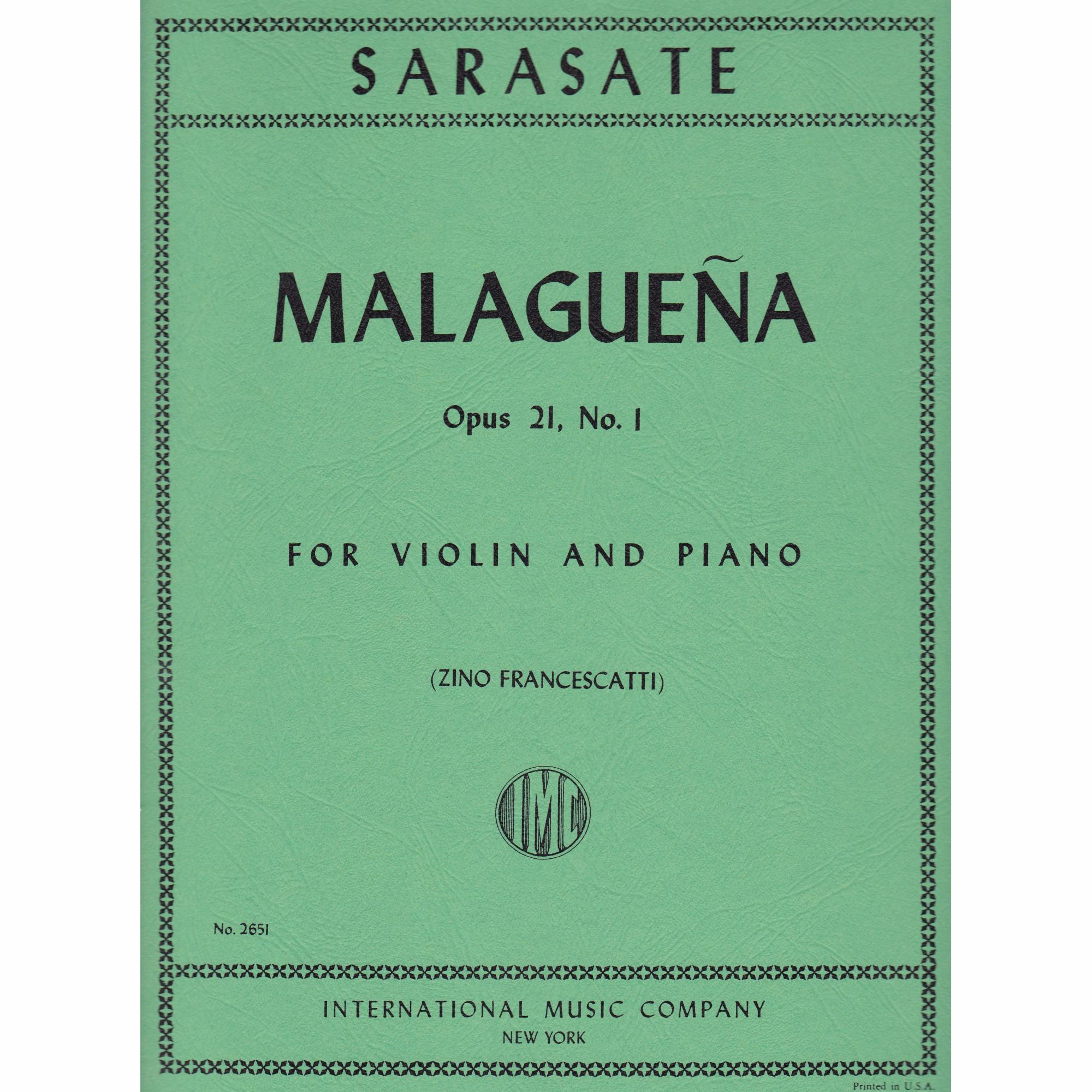 Malaguena for Violin and Piano, Op. 21, No. 1