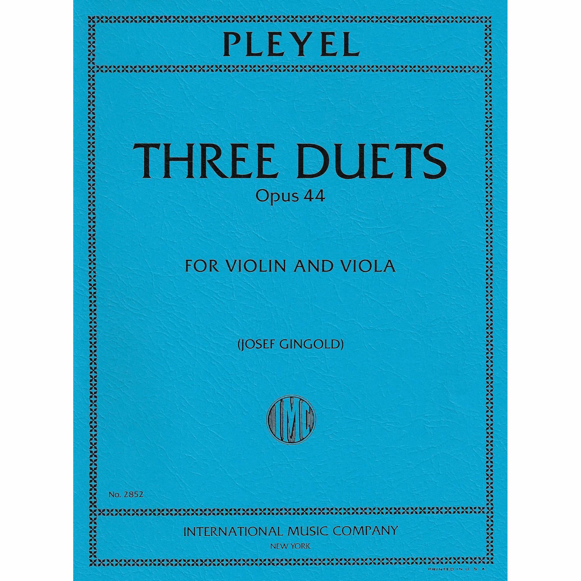 Pleyel -- Three Duets, Op. 44 for Violin and Viola