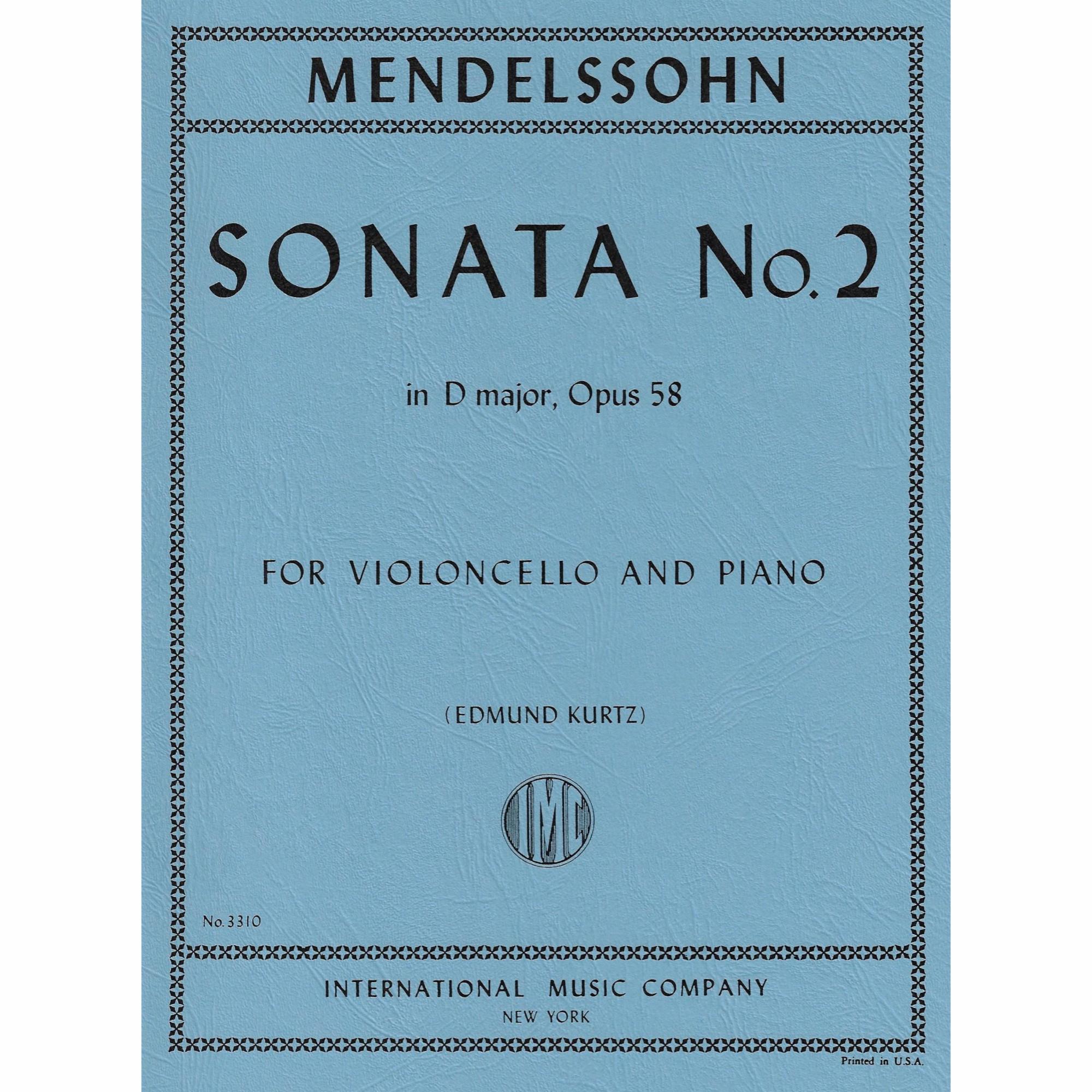 Cello Sonata No. 2 in D Major, Op. 58
