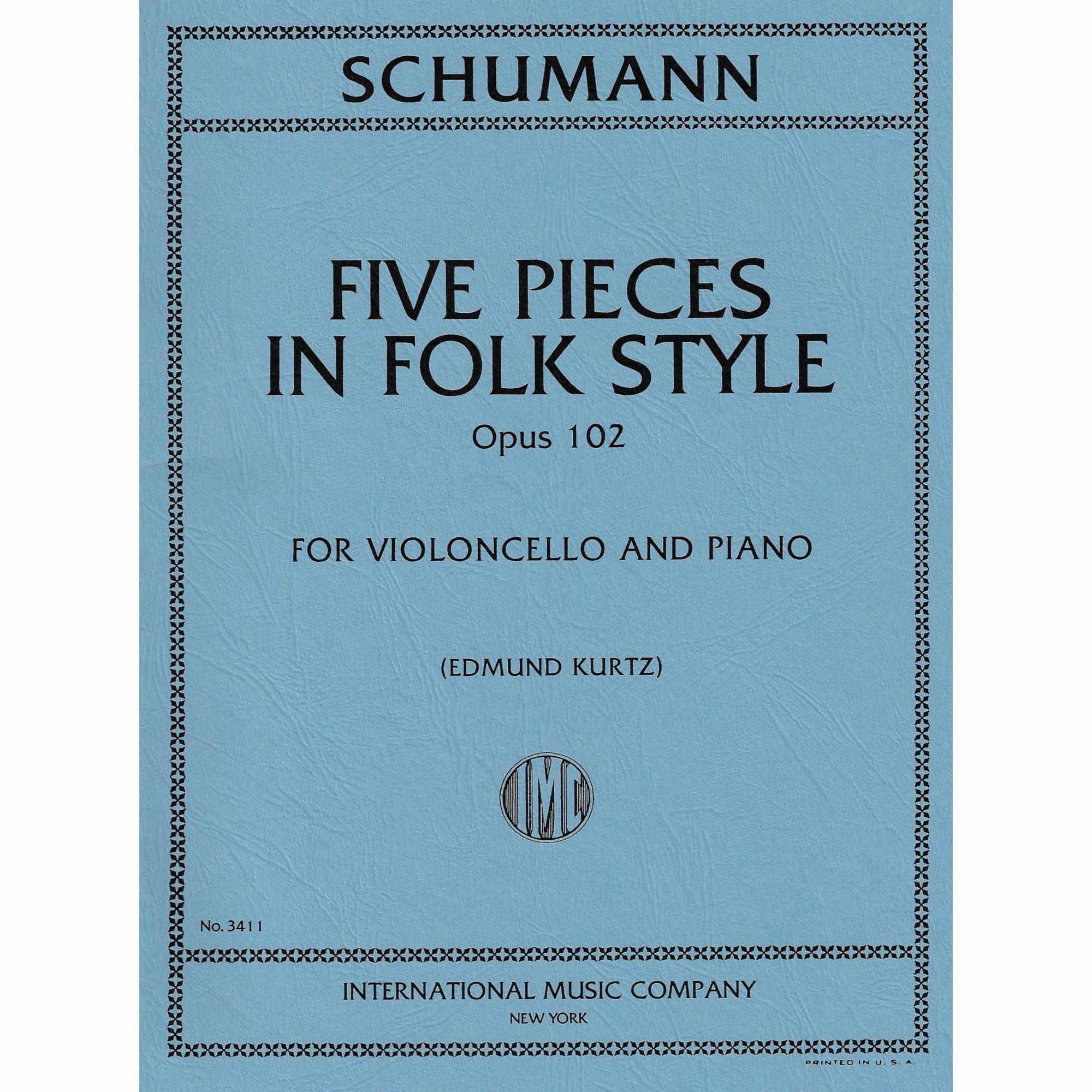 Five Pieces in Folk Style, Op. 102 for Cello and Piano