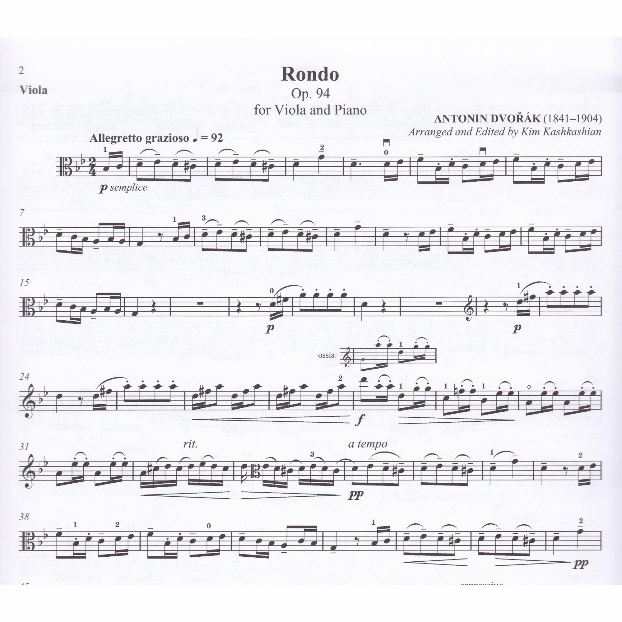 Rondo in G Minor for Viola and Piano, Op. 94