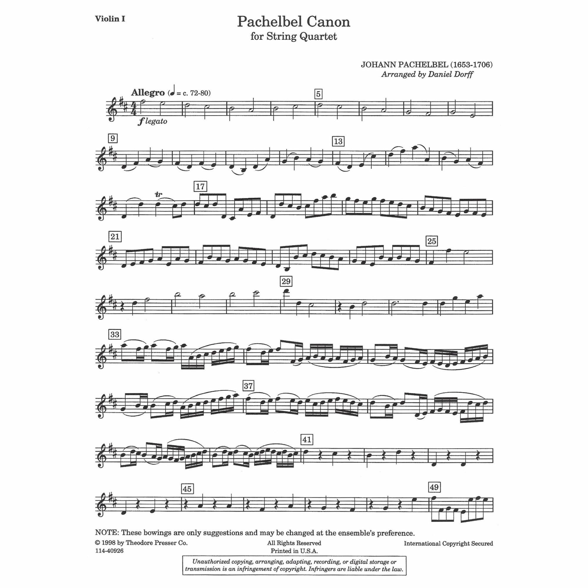 Sample: String Quartet (Violin I)