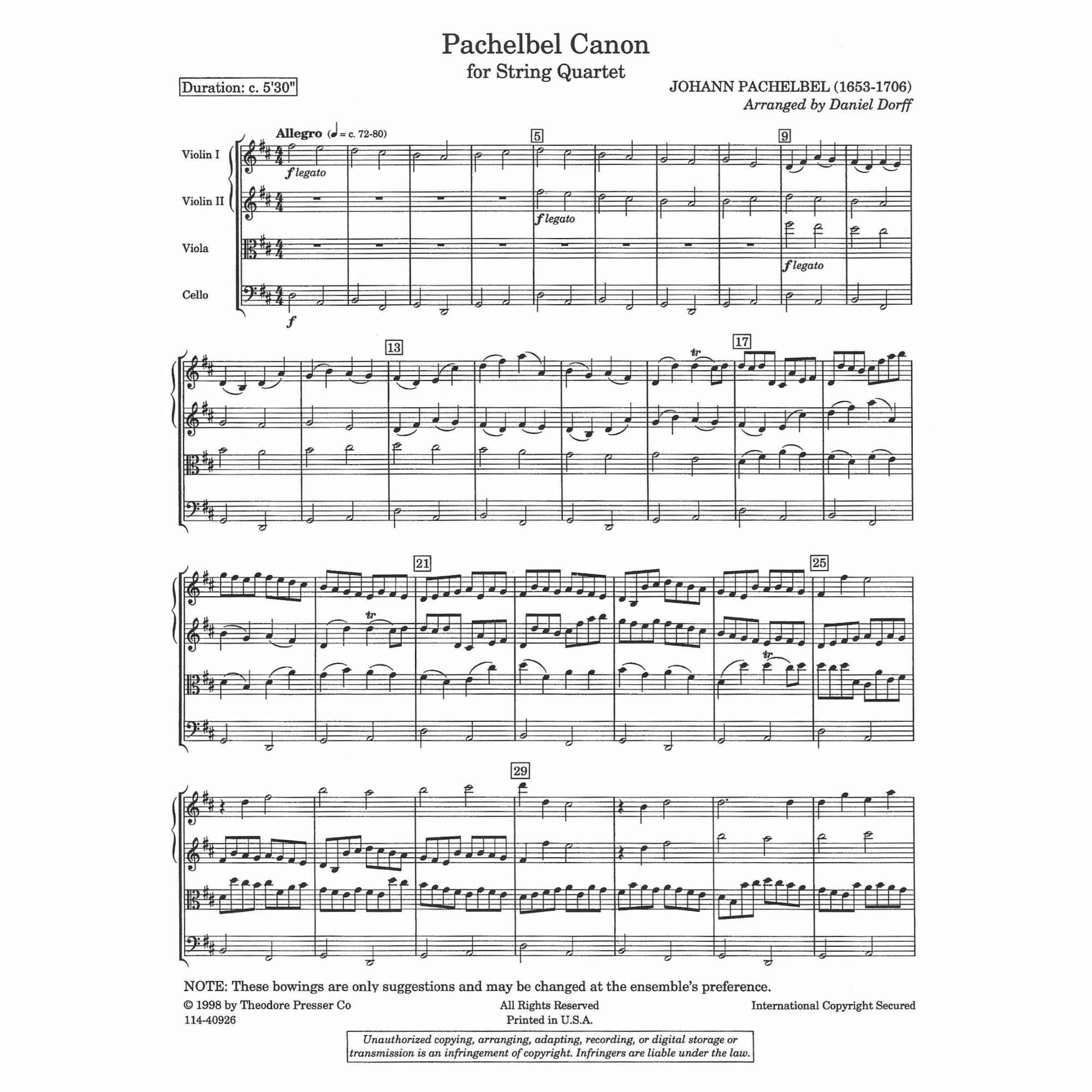 Sample: String Quartet (Score)