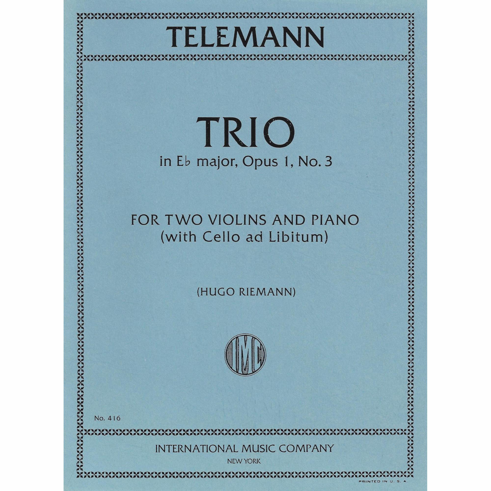 Telemann -- Trio in E-flat Major, Op. 1, No. 3 for Two Violins and Piano