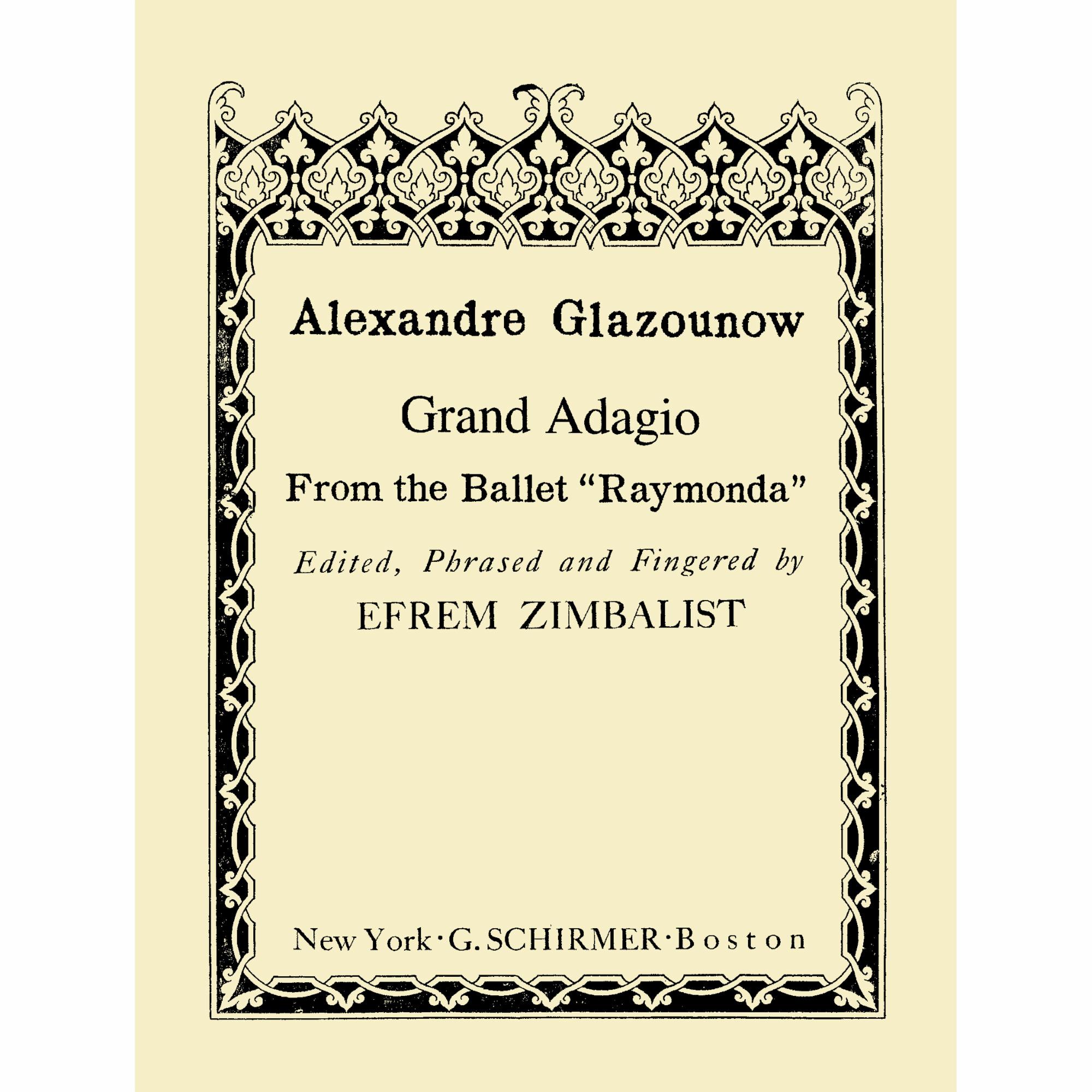 Glazunov -- Grand Adagio, from Raymonda for Violin and Piano