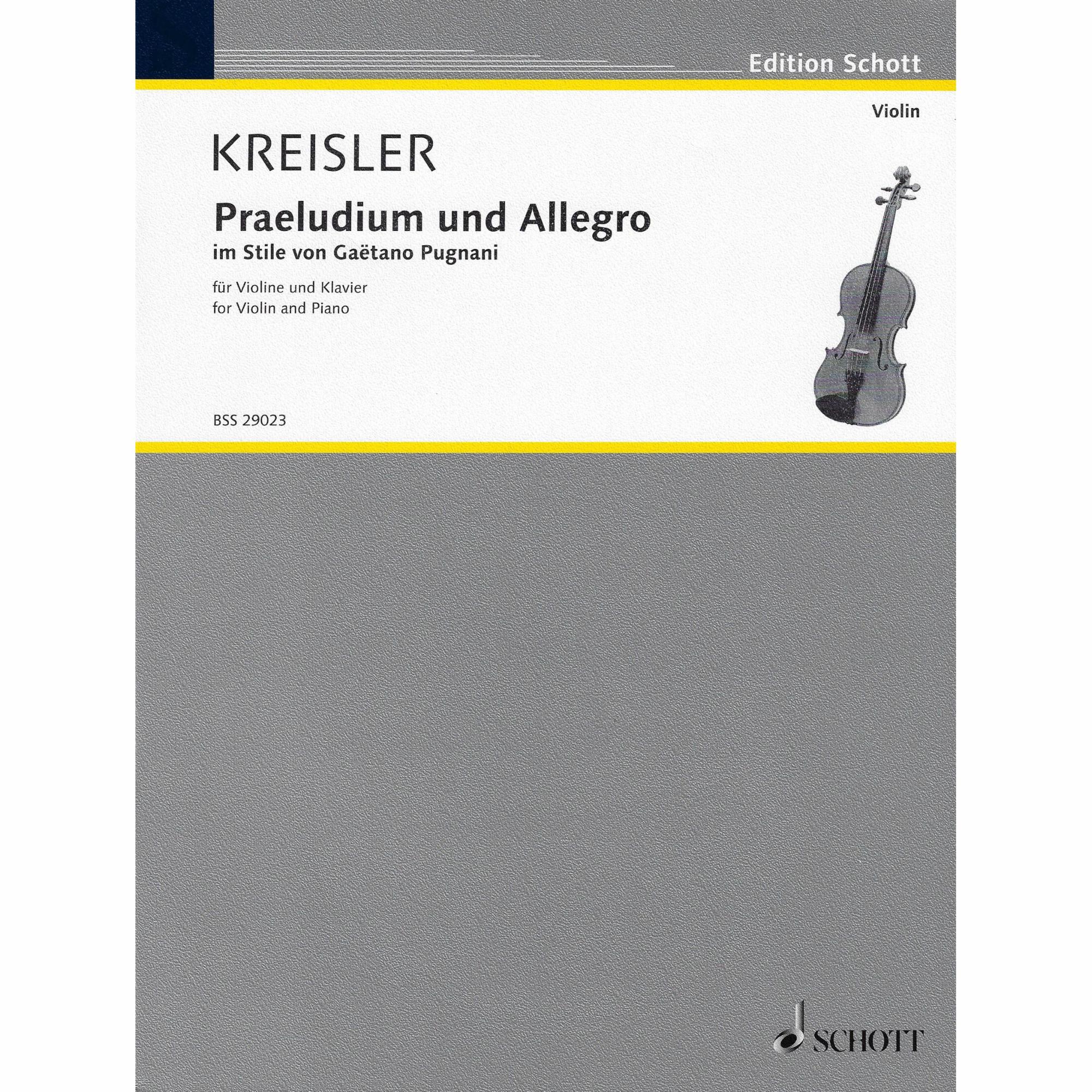 Kreisler -- Praeludium und Allegro for Violin and Piano