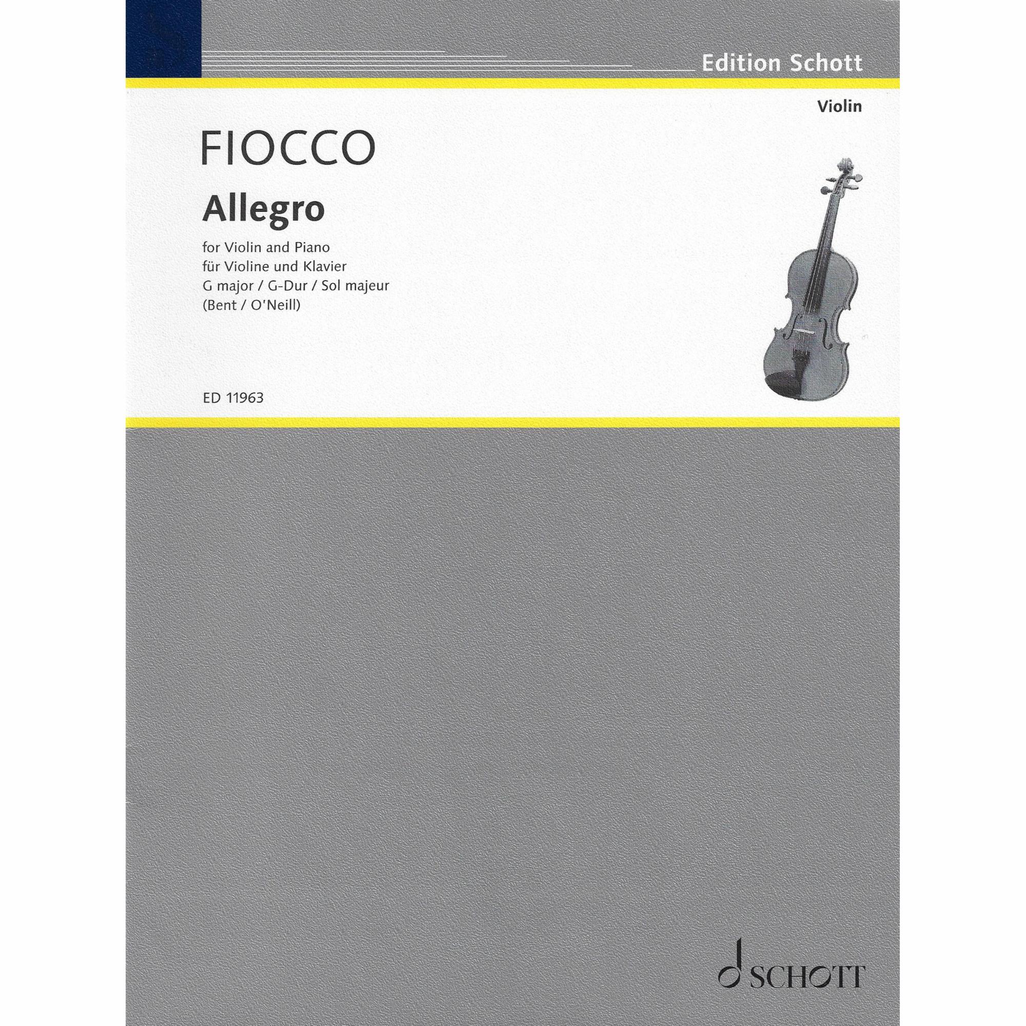 Fiocco -- Allegro in G Major for Violin and Piano