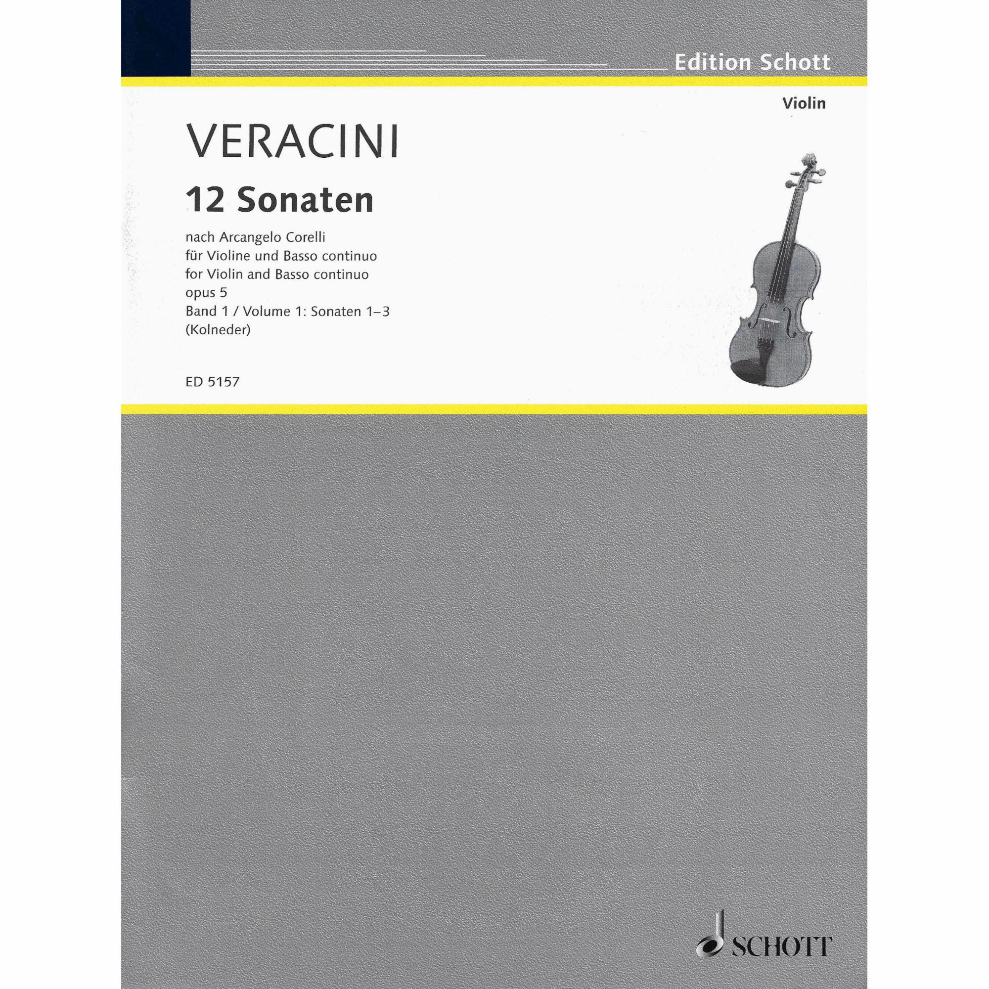 Corelli/Veracini -- 12 Sonatas, Op. 5, Vols. 1-4 for Violin and Basso Continuo
