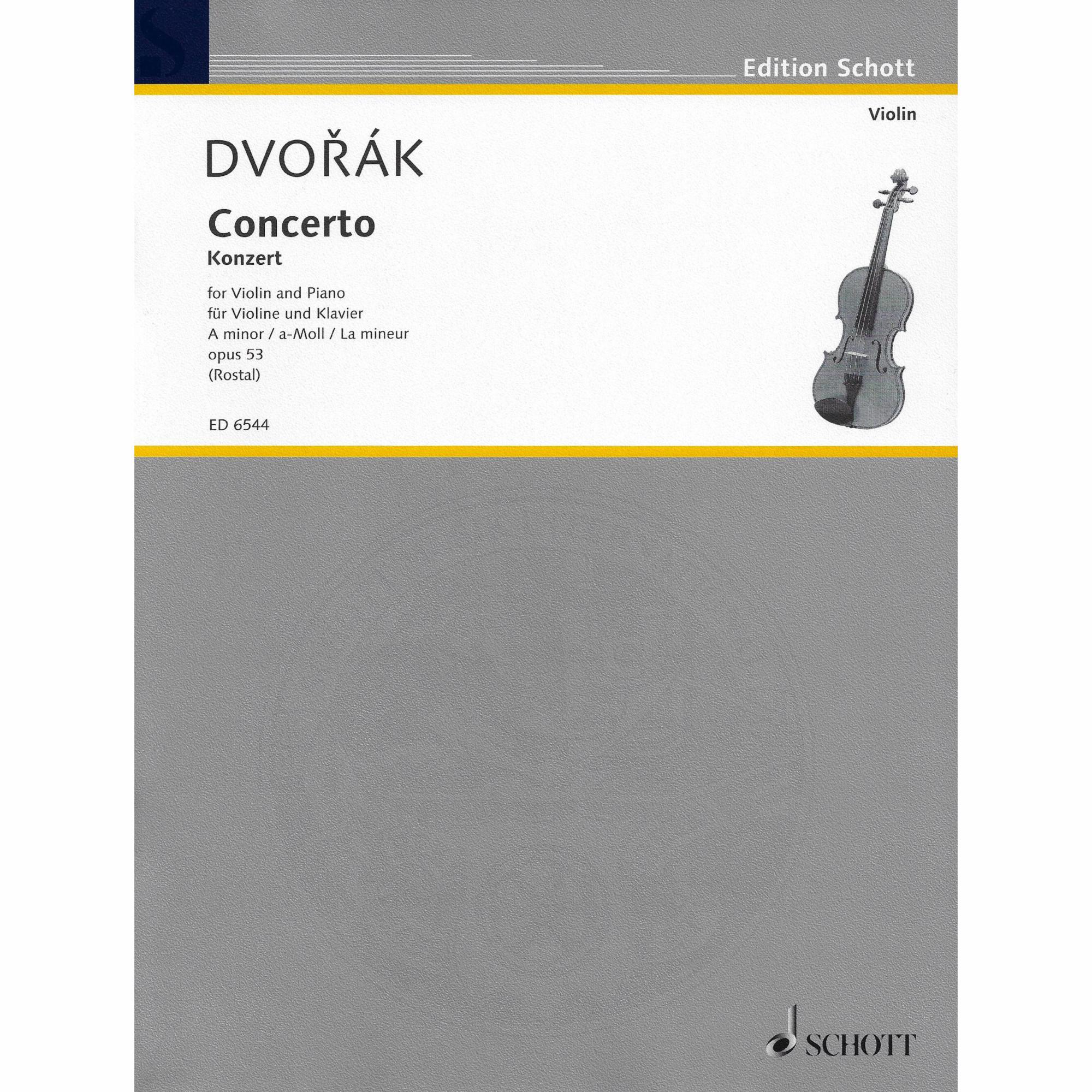Dvorak -- Concerto in A Minor, Op. 53 for Violin and Piano