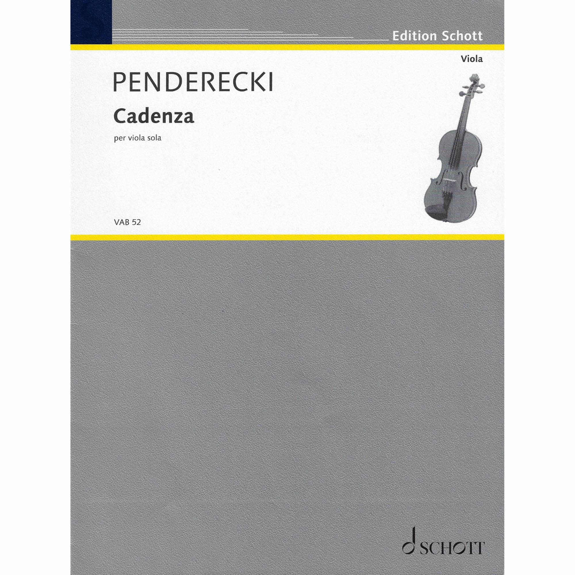 Penderecki -- Cadenza for Solo Viola