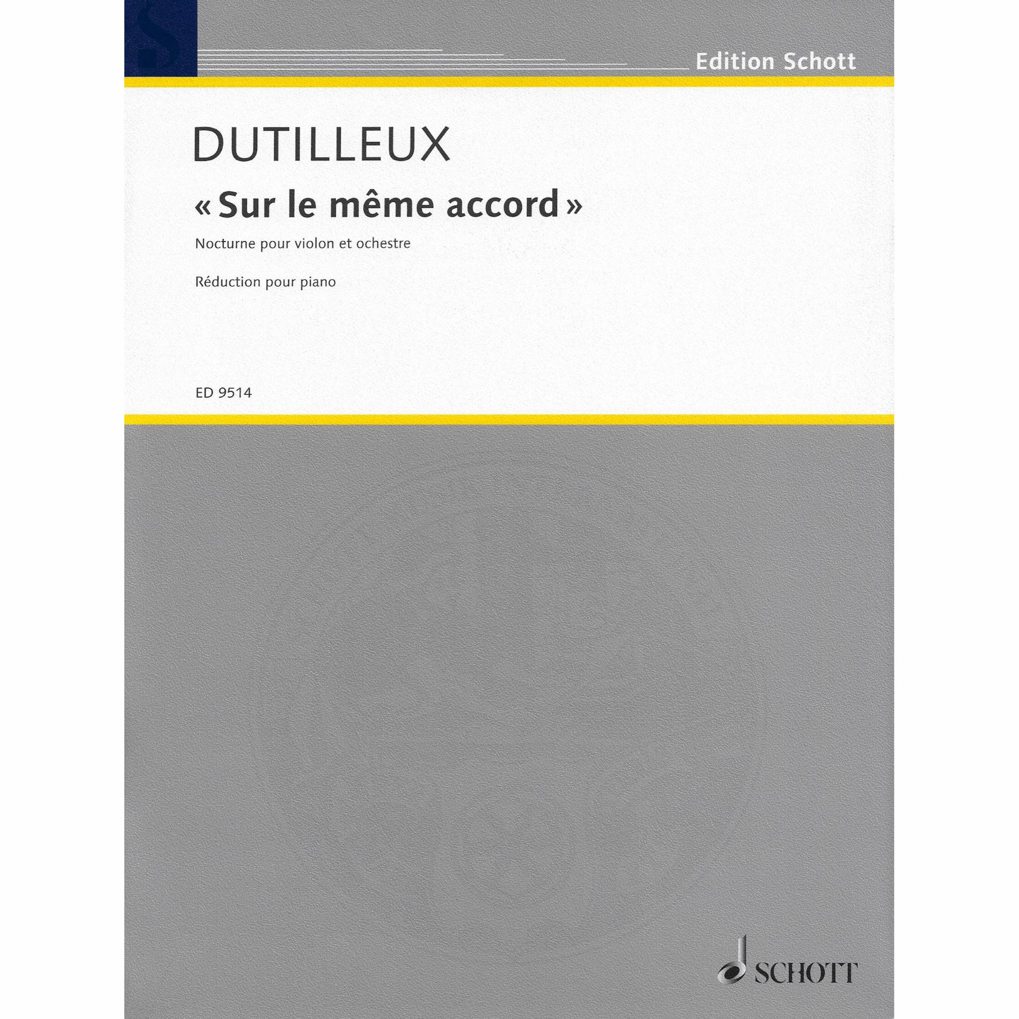 Dutilleux -- Sur le meme accord: Nocturne for Violin and Piano