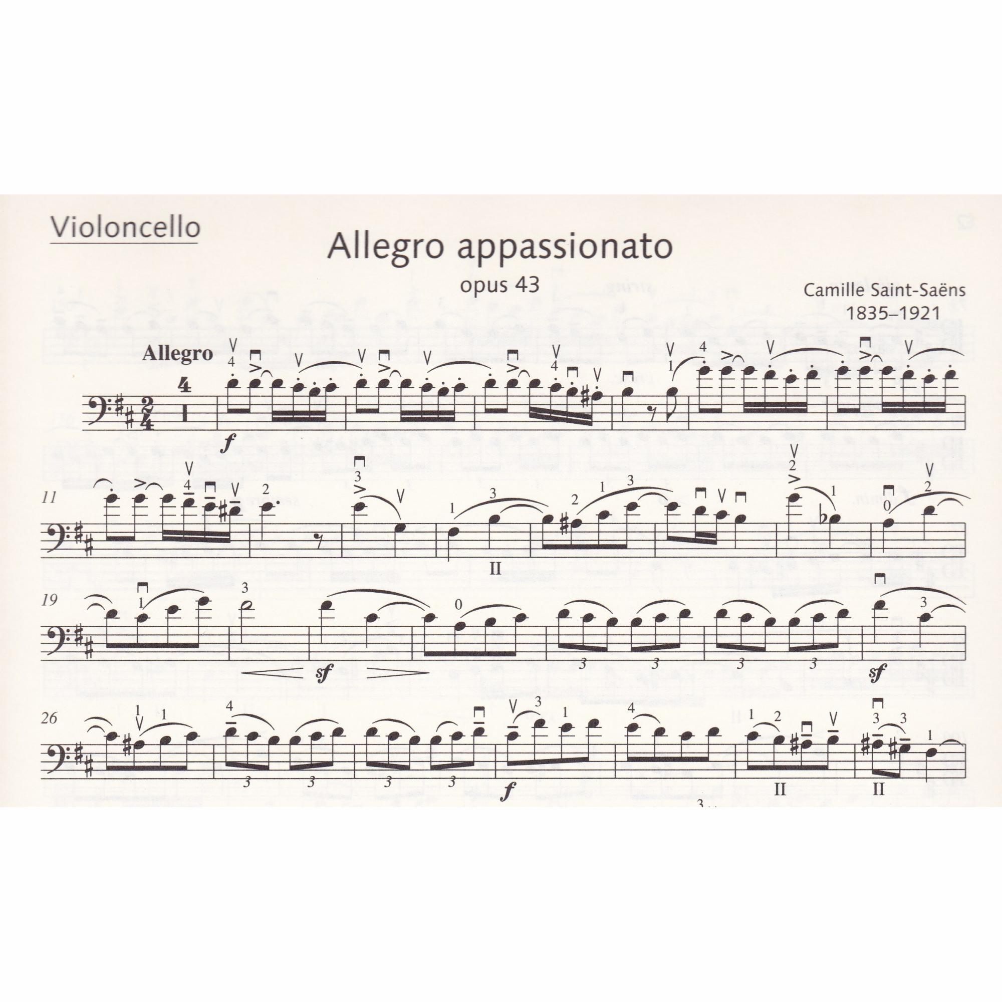 Allegro Appassionato for Cello and Piano, Op. 43