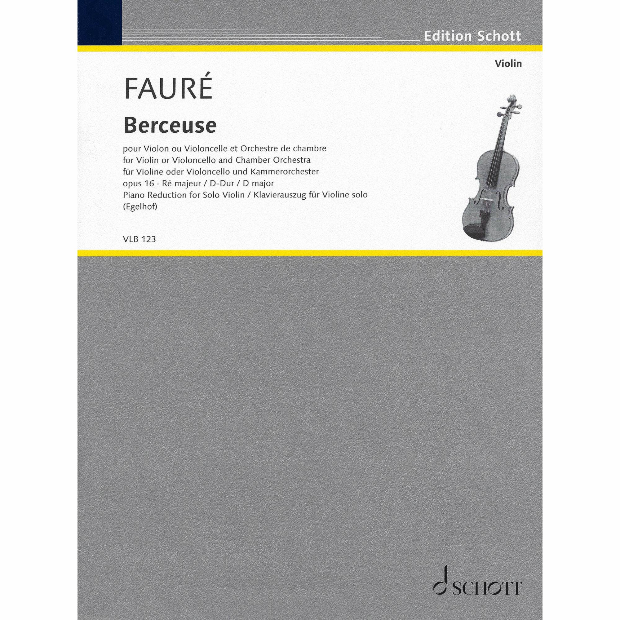 Faure -- Berceuse in D Major, Op. 16 for Violin and Piano