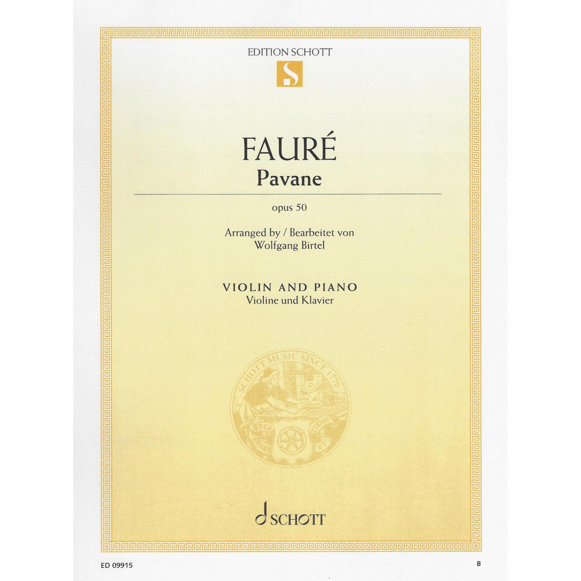 Faure -- Pavane, Op. 50 for Violin and Piano