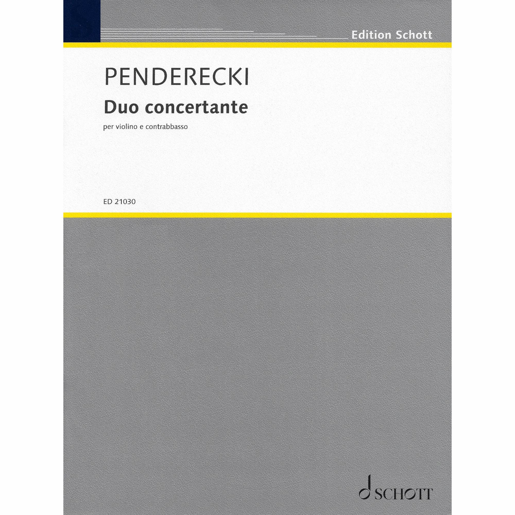 Penderecki -- Duo concertante for Violin and Bass