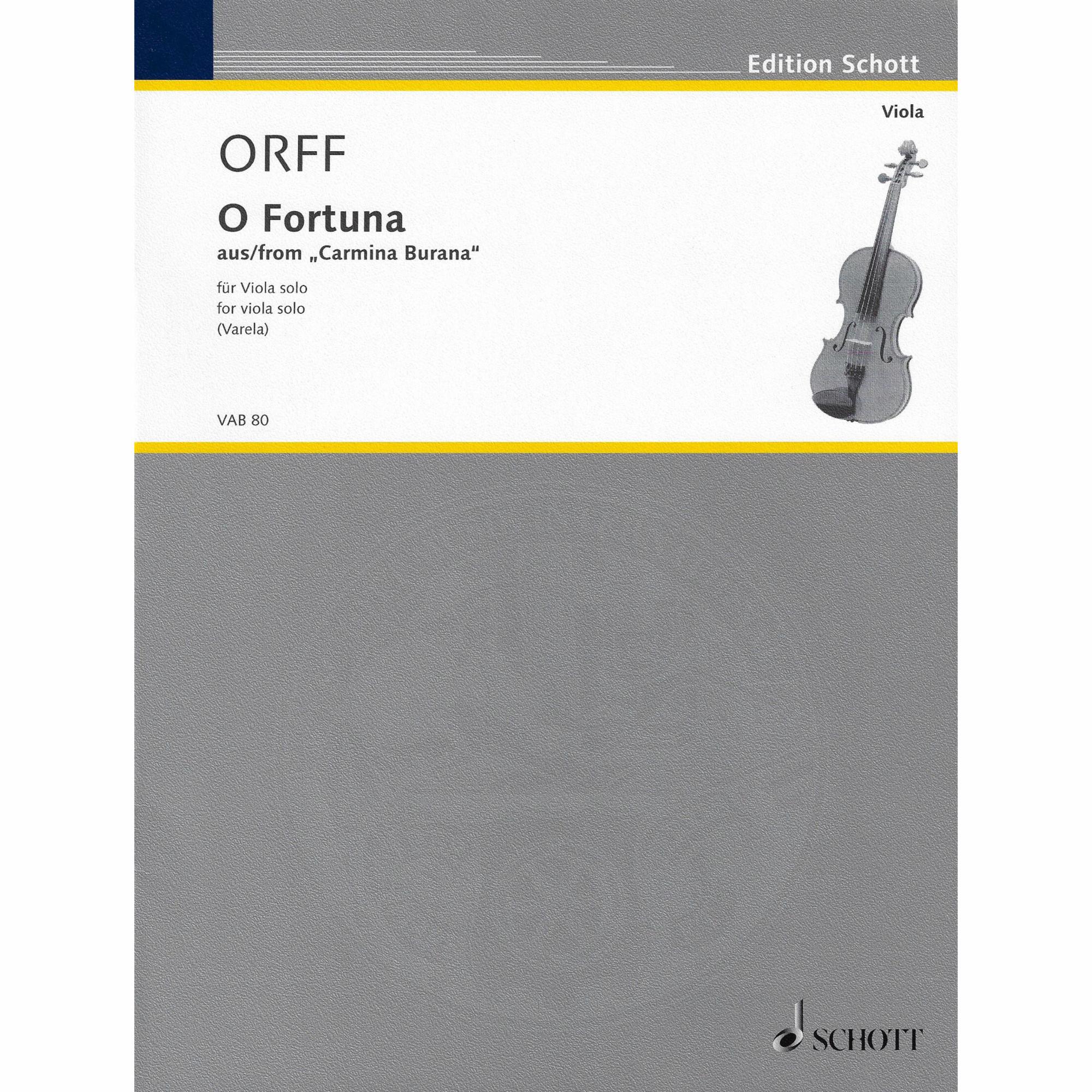 Orff -- O Fortuna, from Carmina Burana for Solo Viola