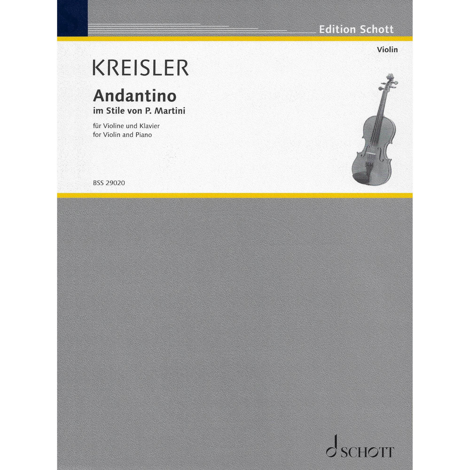 Kreisler -- Andantino for Violin and Piano