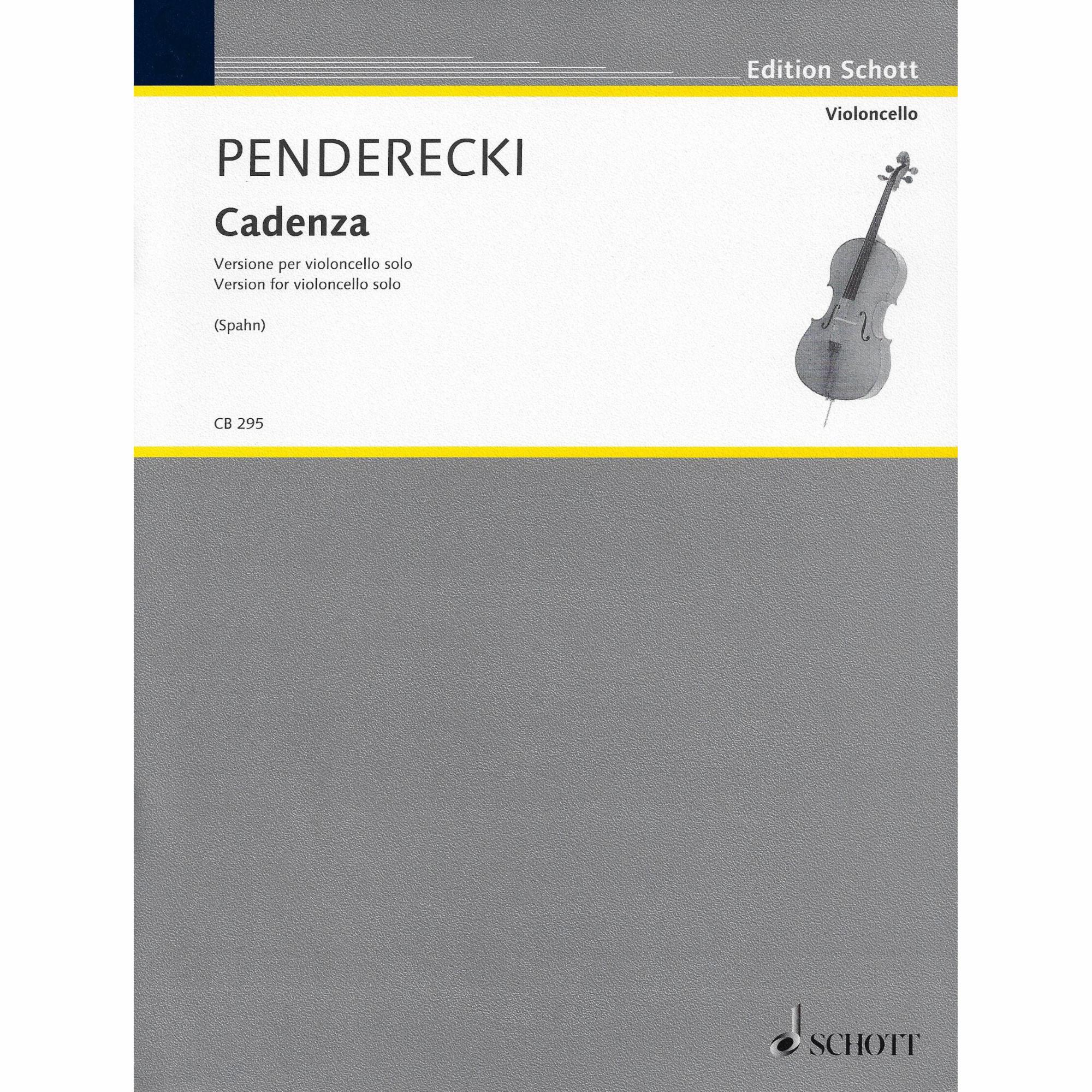 Penderecki -- Cadanza for Solo Cello