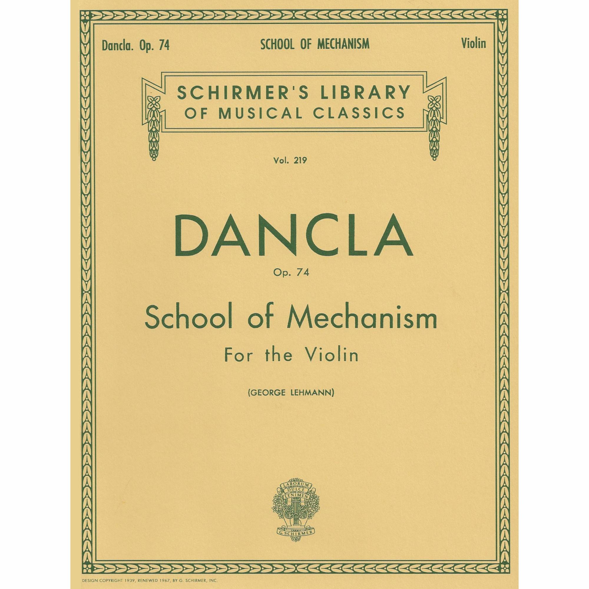 Dancla -- School of Mechanism, Op. 74 for Violin